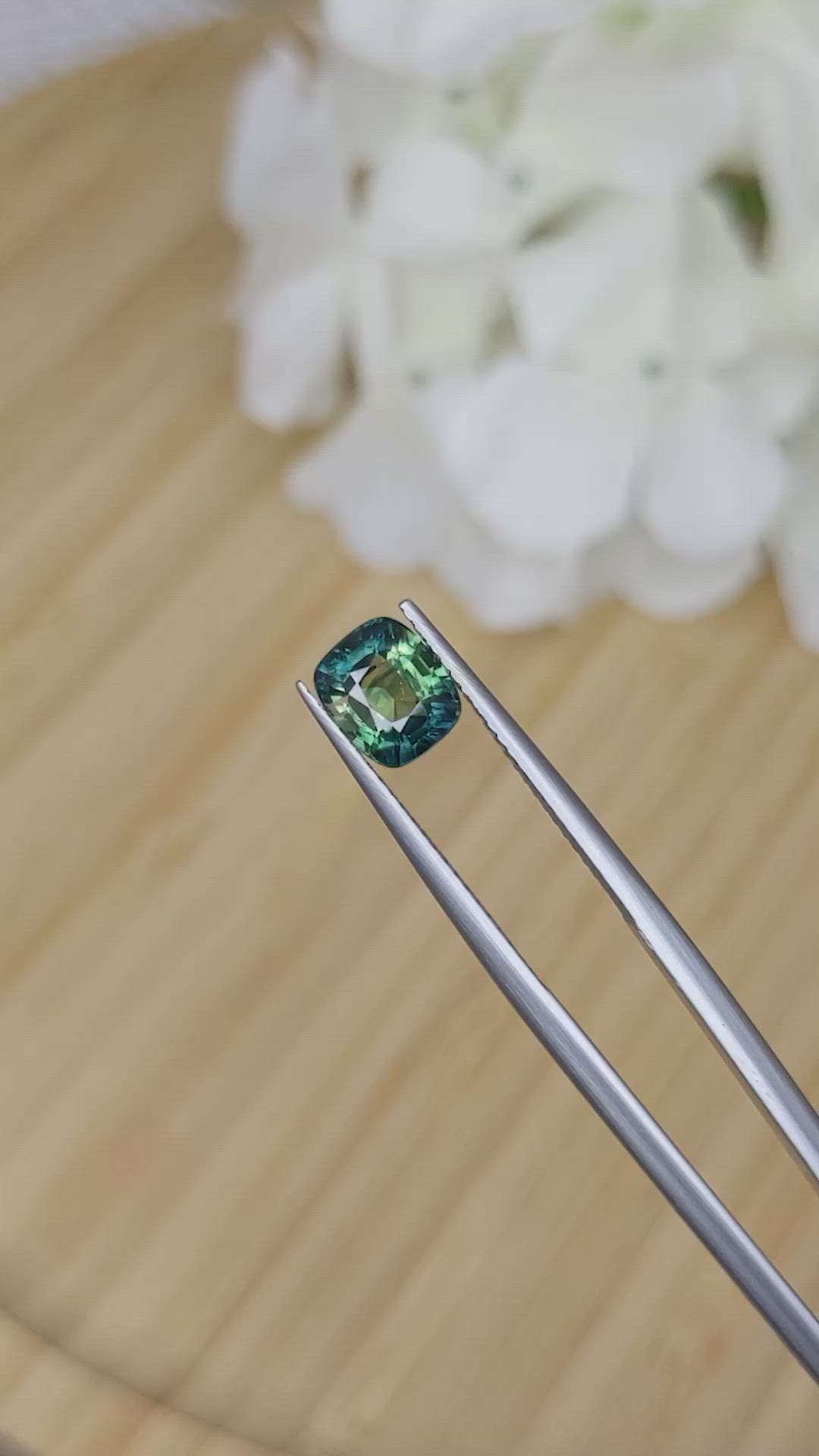 2.03 Ct. Bluish Green Sapphire from Ceylon (Sri Lanka) Size Video