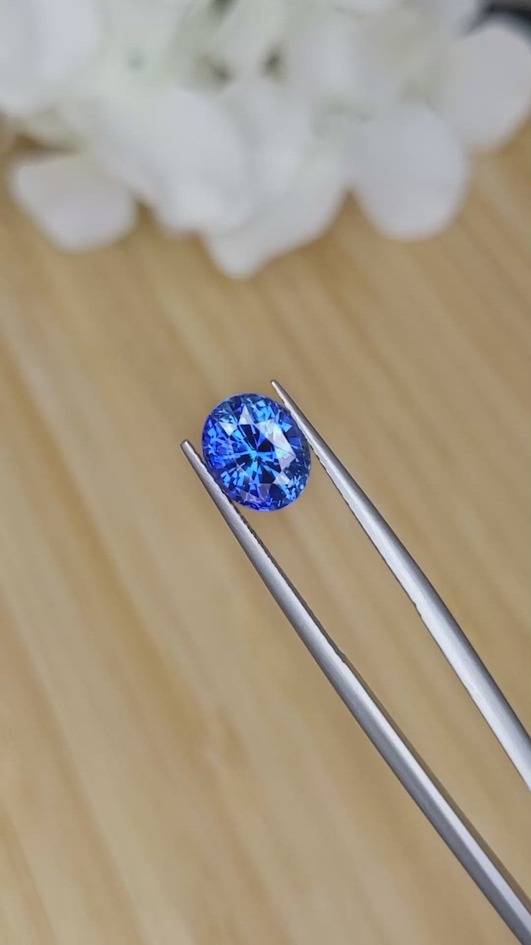 3.08 Ct. Blue Sapphire from Ceylon (Sri Lanka) Size Video