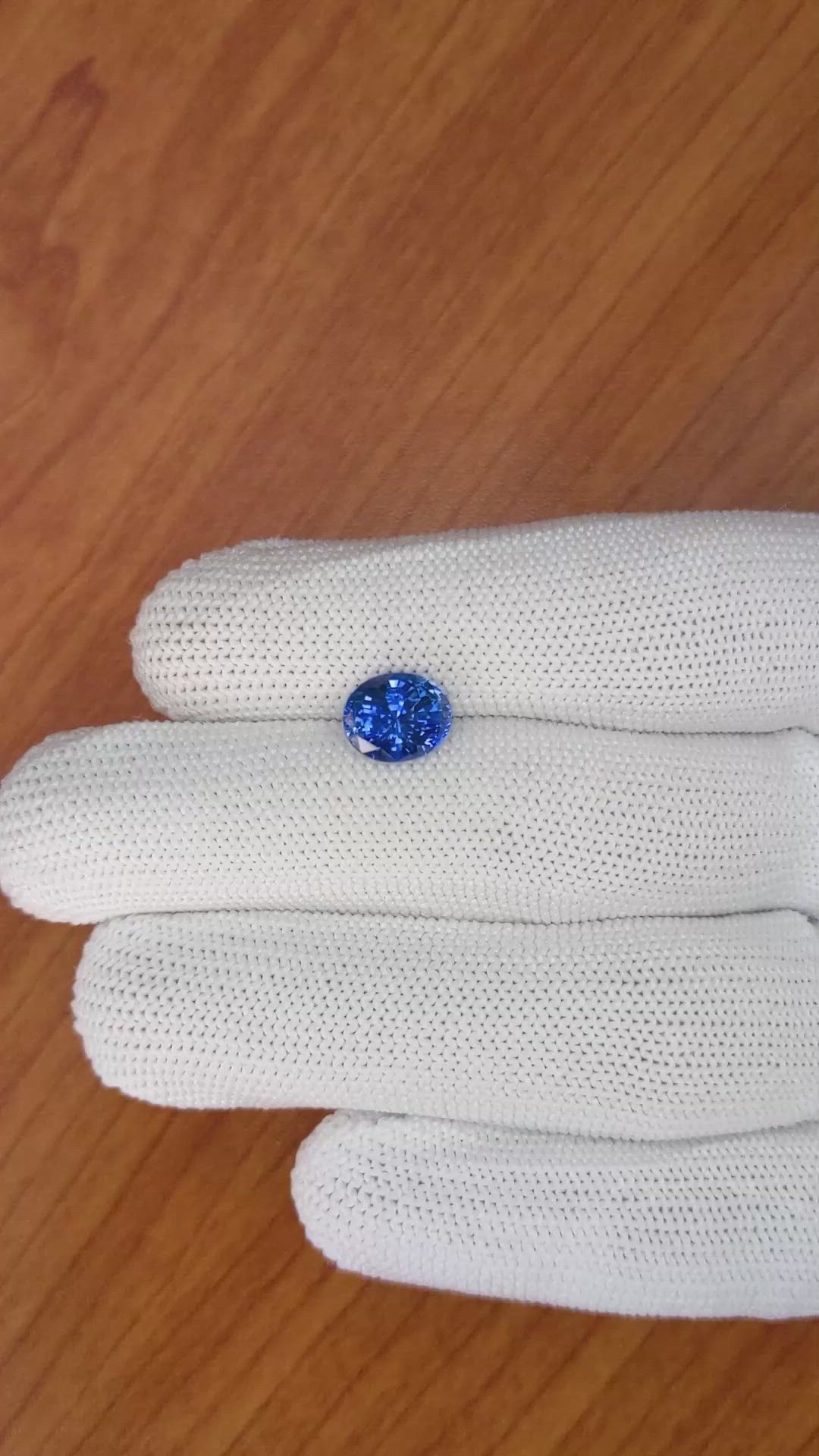 3.08 Ct. Blue Sapphire from Ceylon (Sri Lanka) Size Video