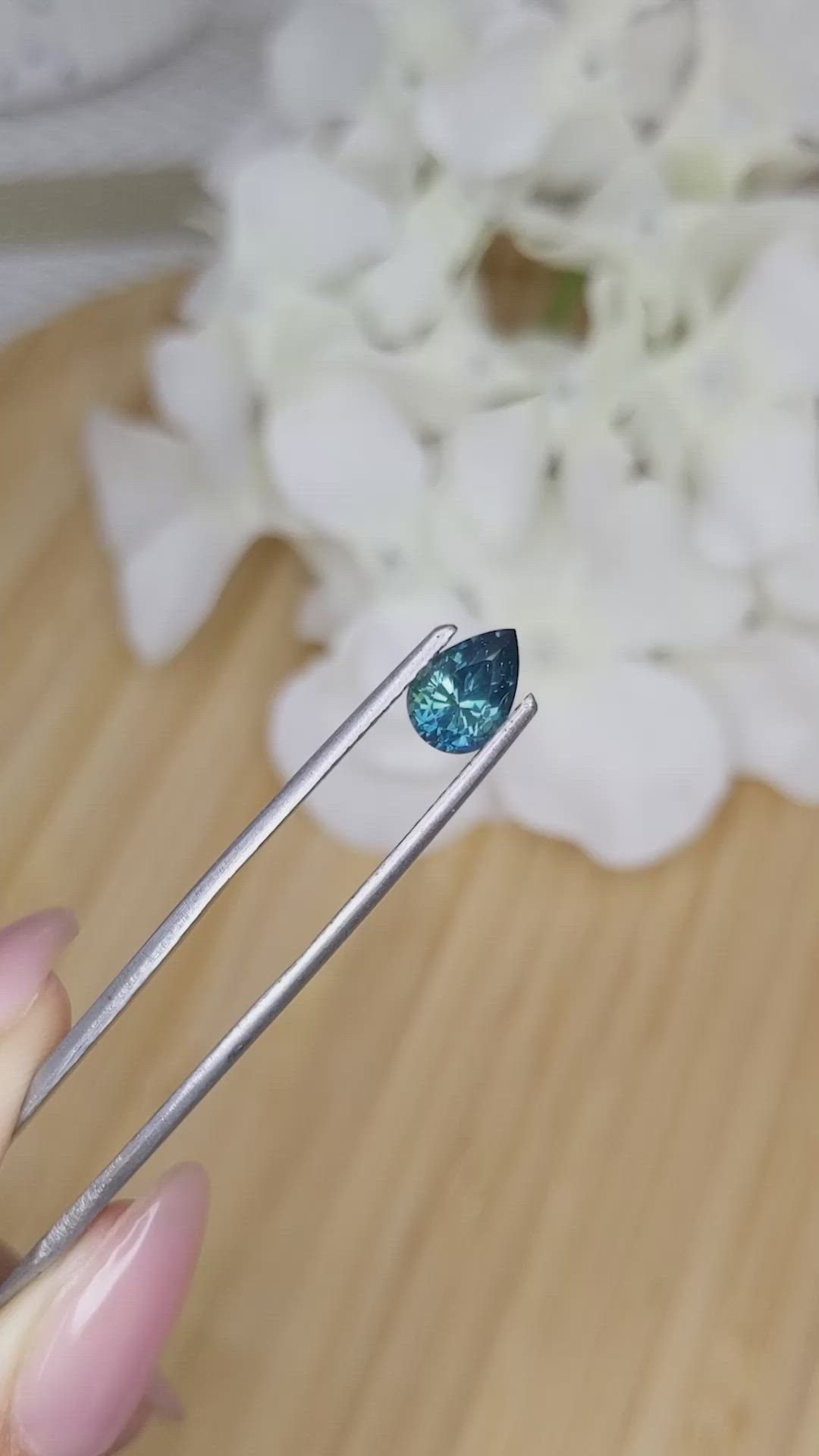 1.44 Ct. Greenish Blue Sapphire from Ceylon (Sri Lanka) Size Video