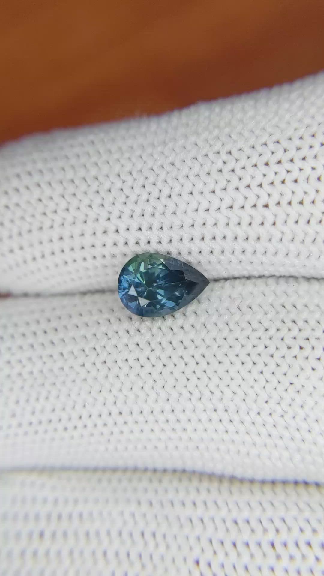 1.44 Ct. Greenish Blue Sapphire from Ceylon (Sri Lanka) Size Video