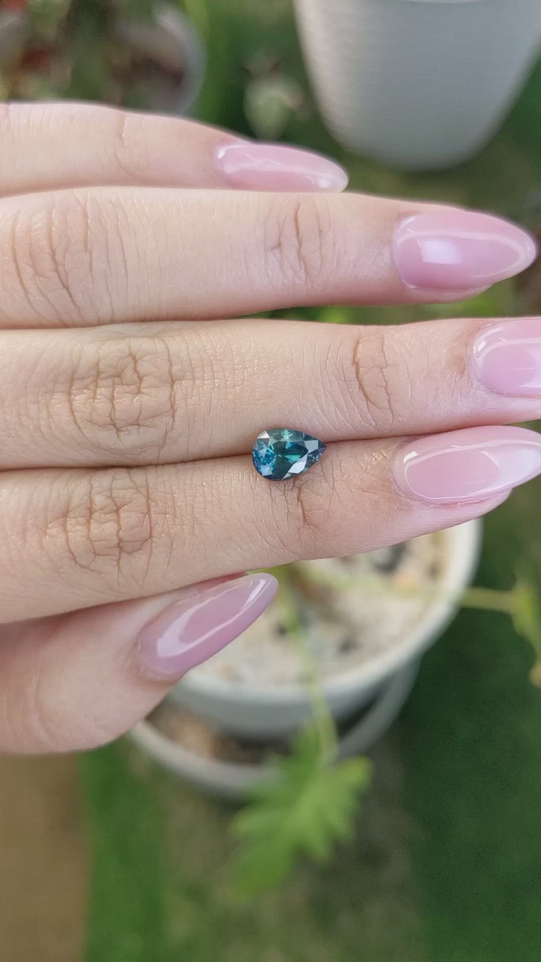 1.44 Ct. Greenish Blue Sapphire from Ceylon (Sri Lanka) Size Video