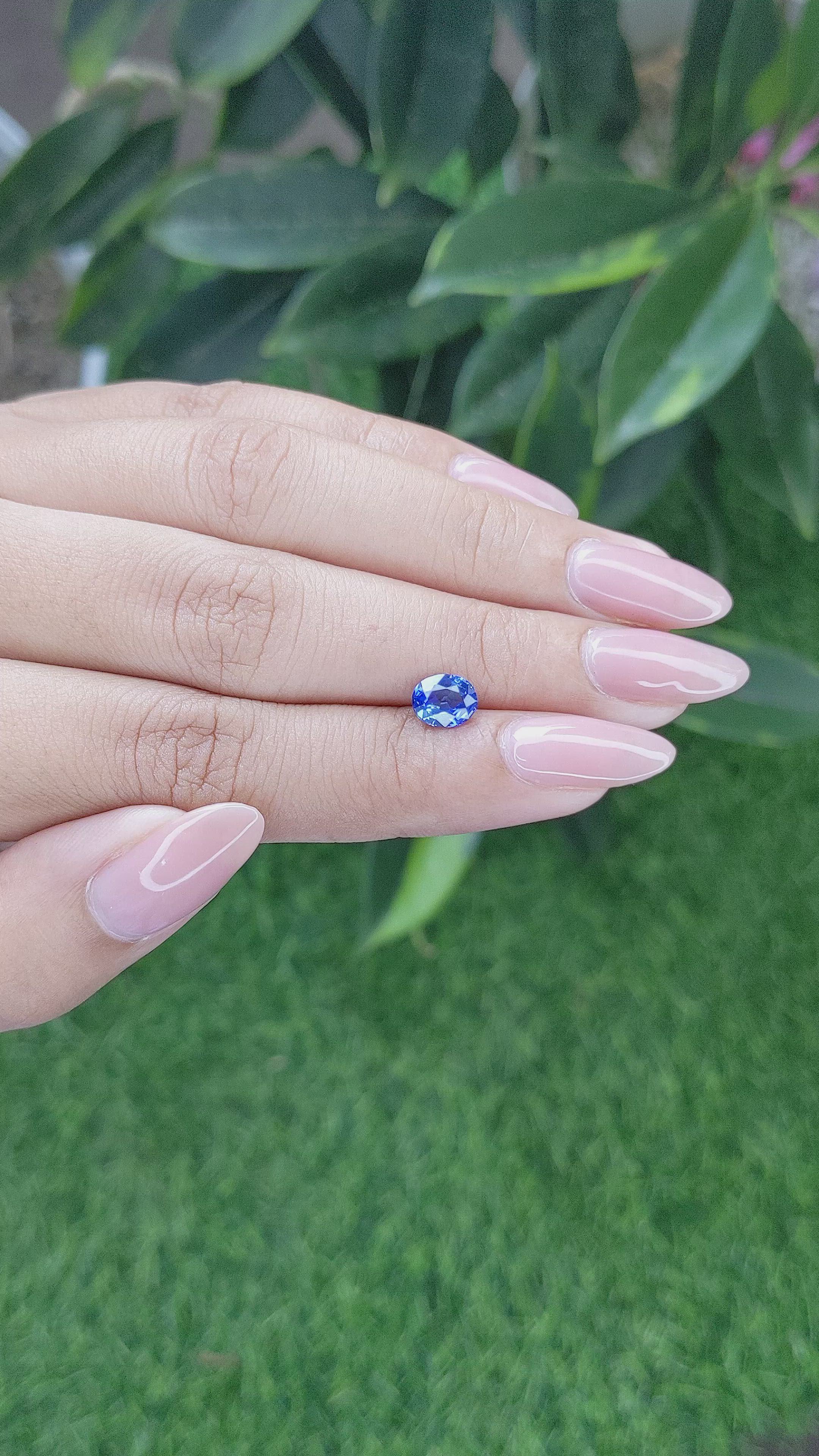 1.10 Ct. Blue Sapphire from Tanzania Size Video