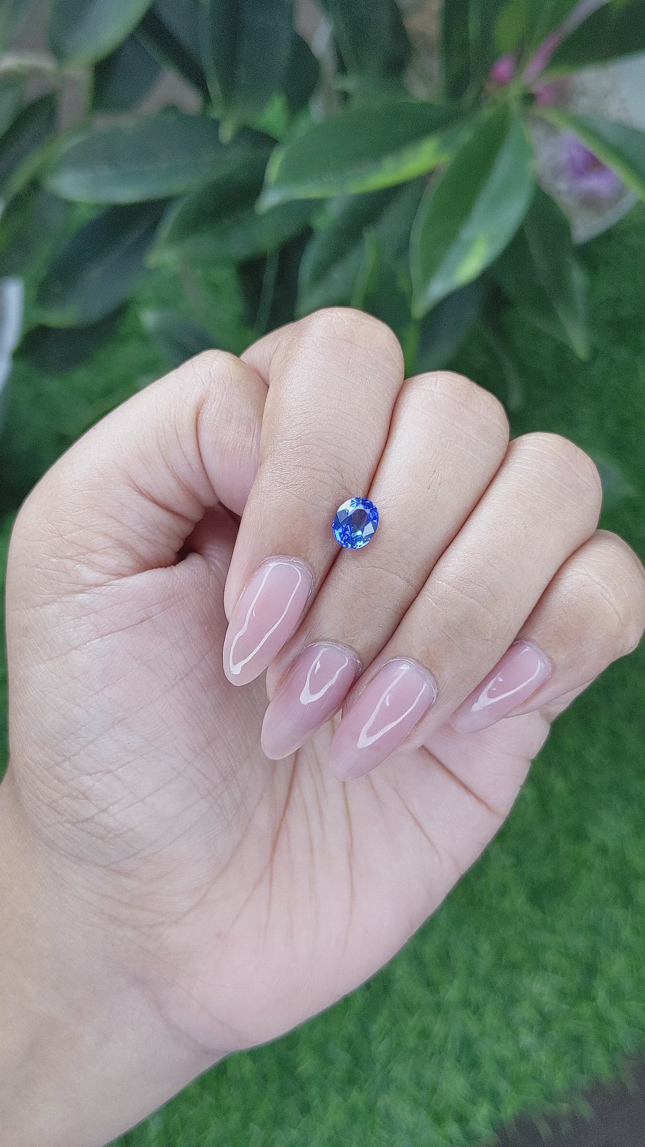 1.10 Ct. Blue Sapphire from Tanzania Size Video