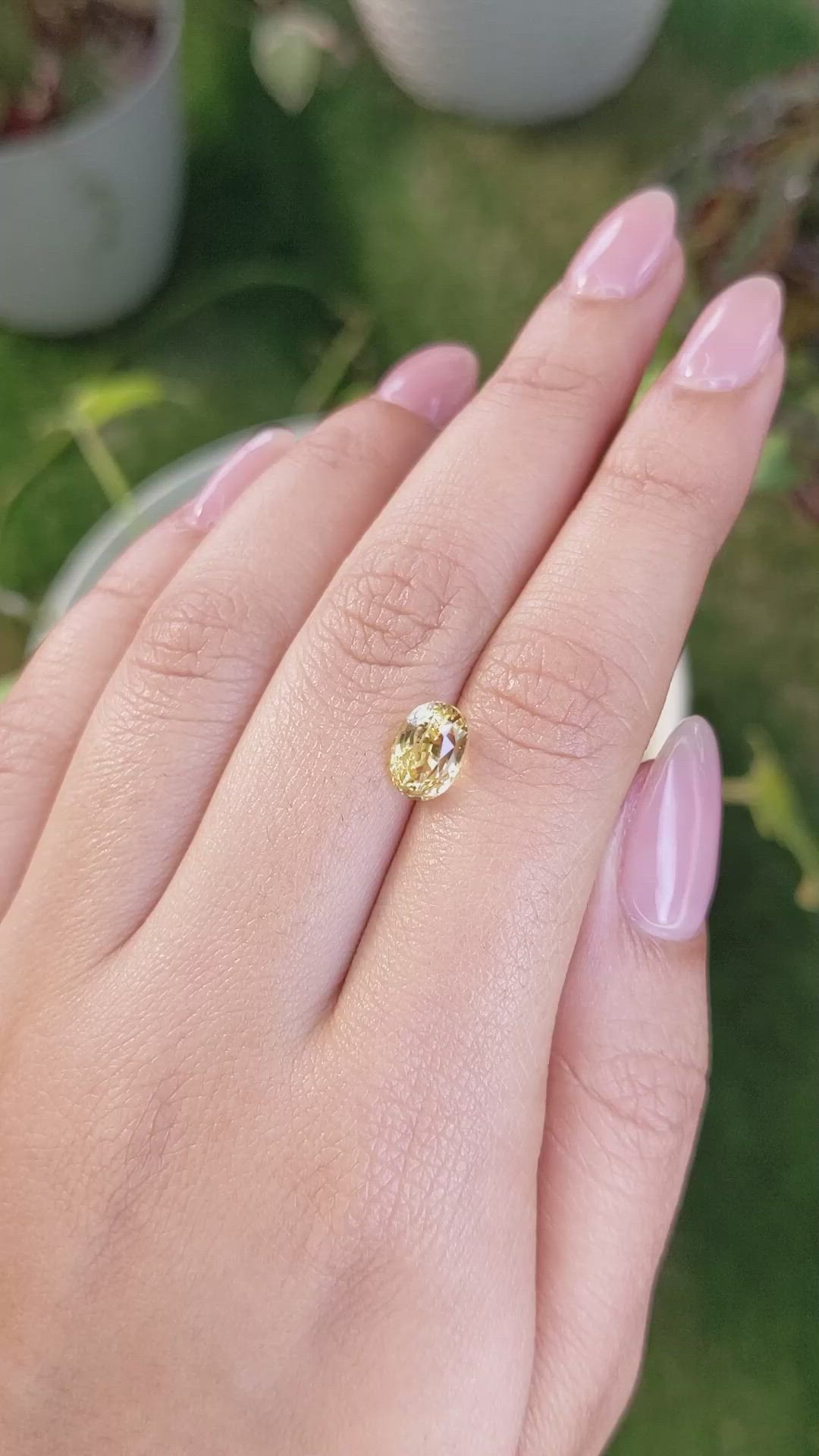 2.63 Ct. Yellow Sapphire from Ceylon (Sri Lanka) Size Video