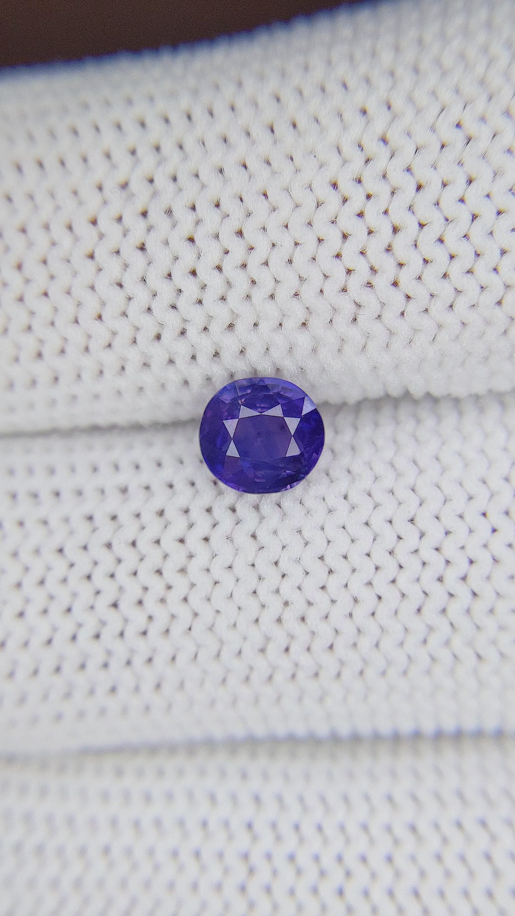 1.02 Ct. Purplish Blue Sapphire from Madagascar Size Video