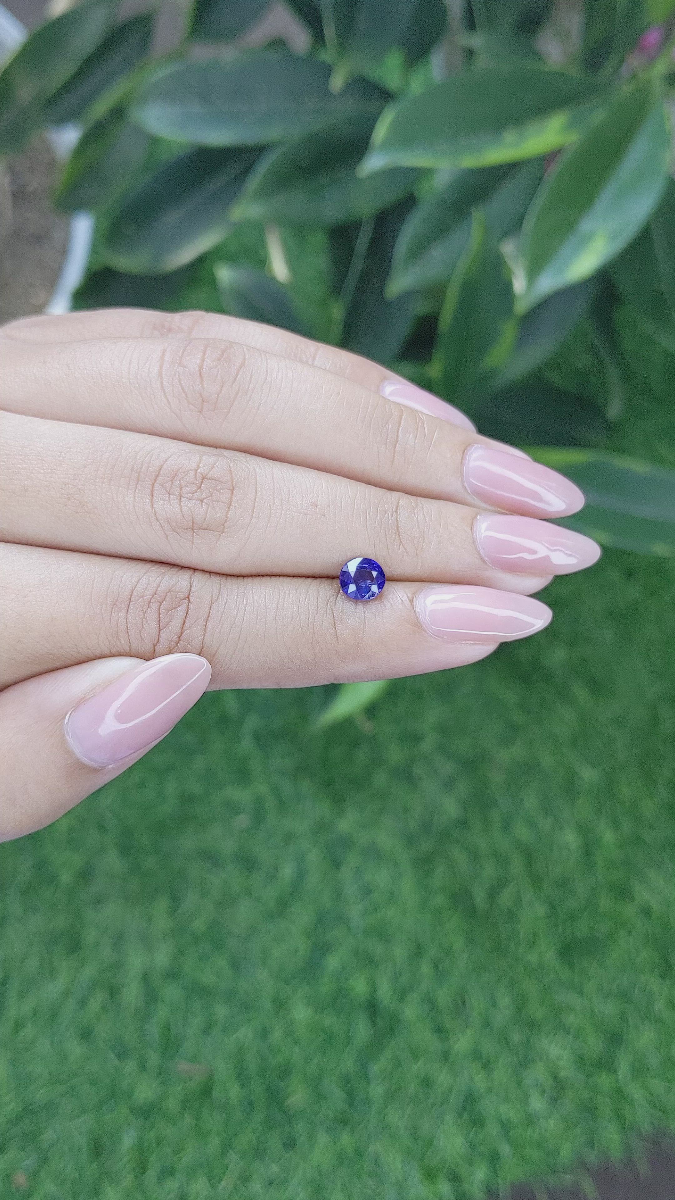 1.02 Ct. Purplish Blue Sapphire from Madagascar Size Video