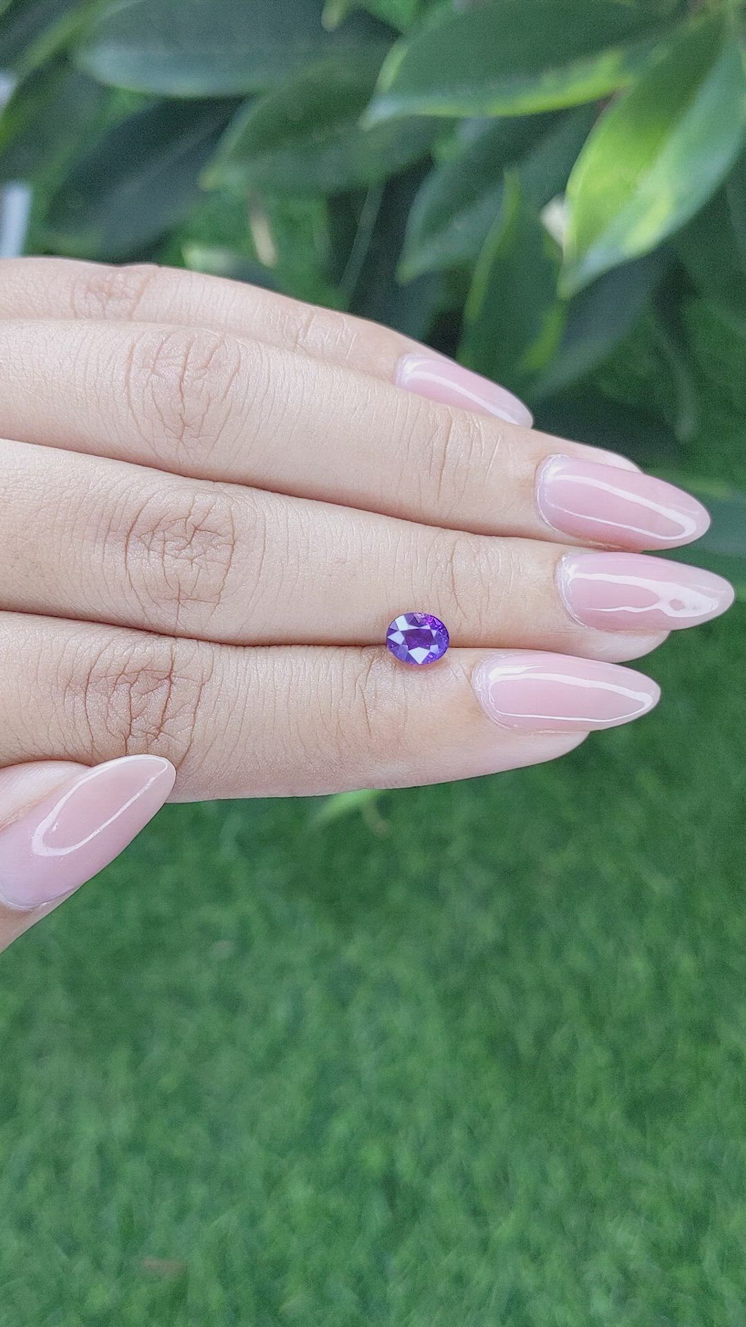 1.07 Ct. Bluish Purple Sapphire from Madagascar Size Video