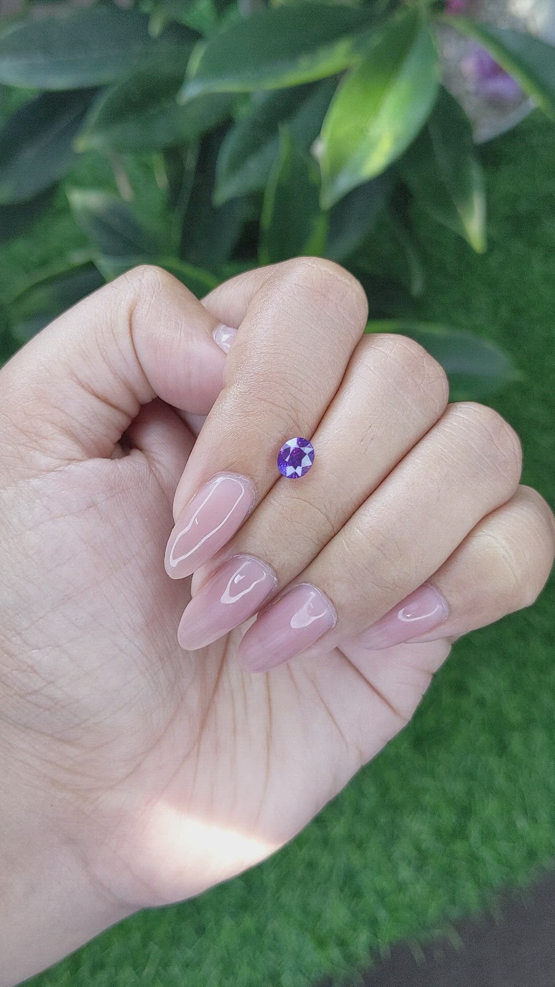 1.07 Ct. Bluish Purple Sapphire from Madagascar Size Video