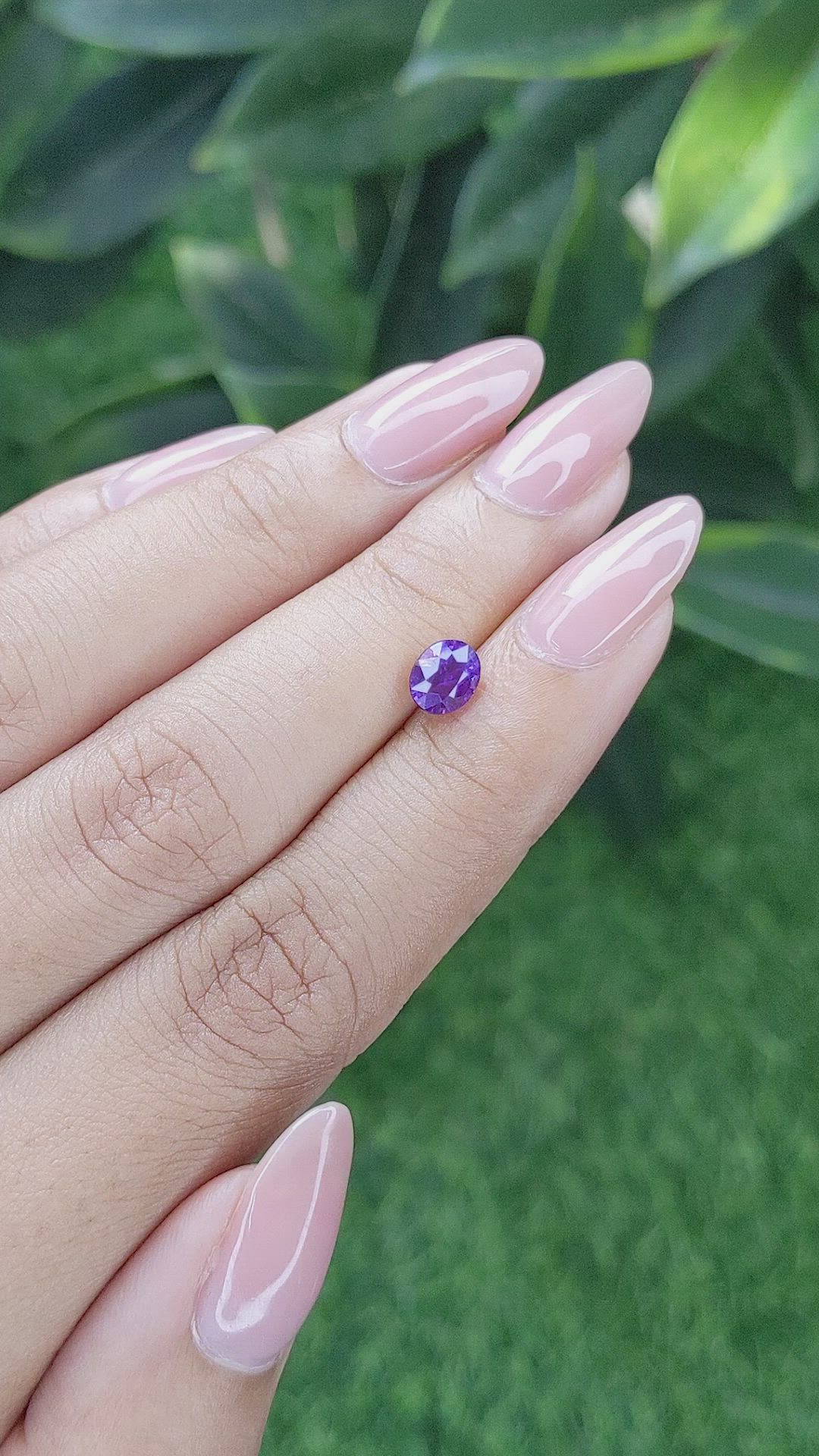 1.07 Ct. Bluish Purple Sapphire from Madagascar Size Video