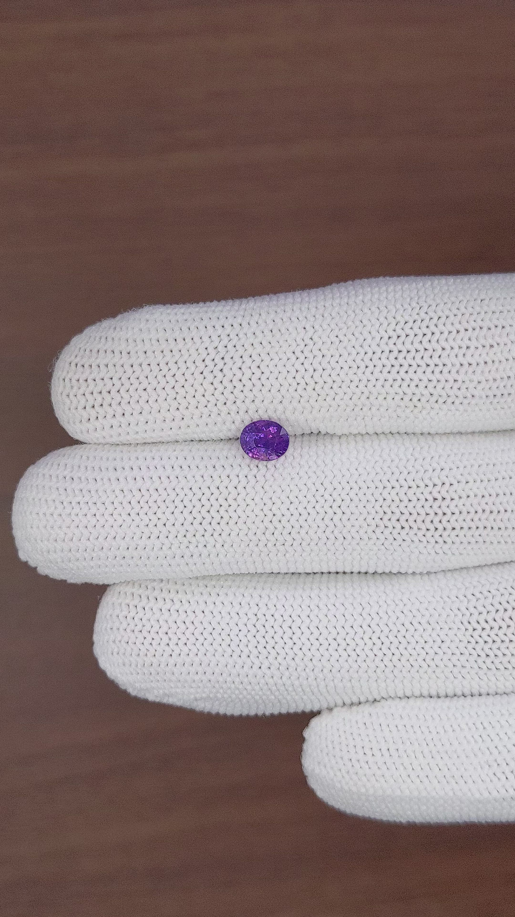 1.07 Ct. Bluish Purple Sapphire from Madagascar Size Video