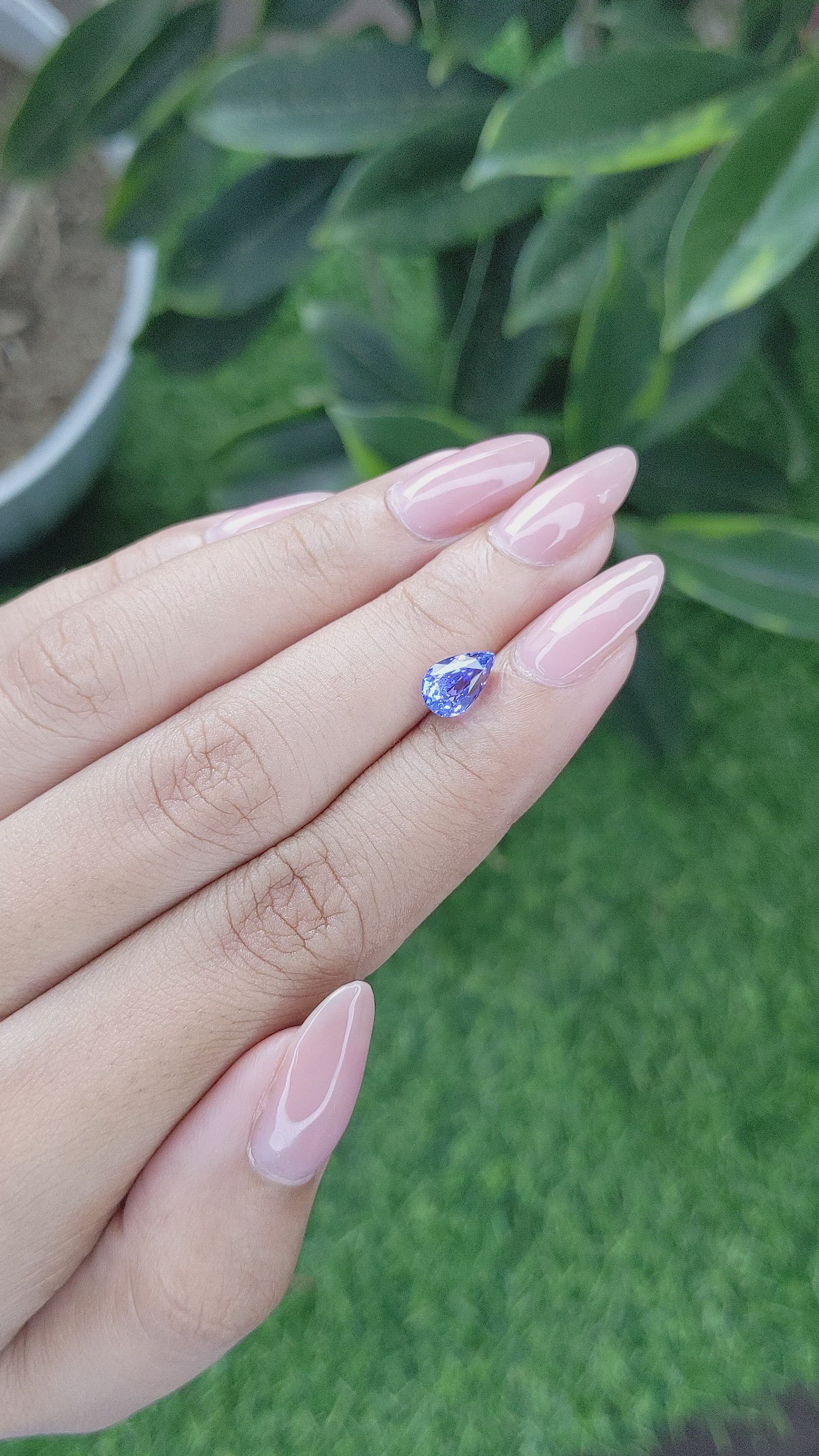 1.55 Ct. Blue Sapphire from Tanzania Size Video