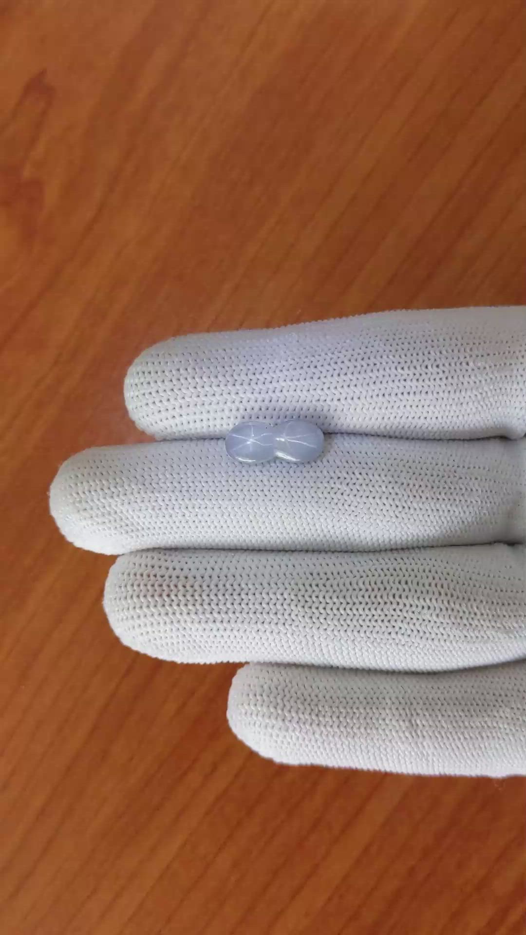 4.26 Ct. Greyish Blue Star Sapphire from Ceylon (Sri Lanka) Size Video