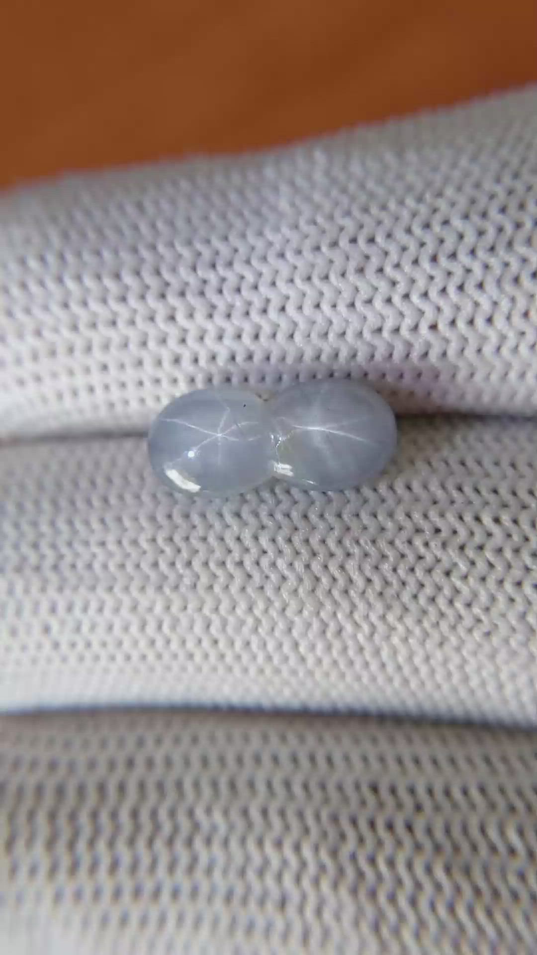 4.26 Ct. Greyish Blue Star Sapphire from Ceylon (Sri Lanka) Size Video
