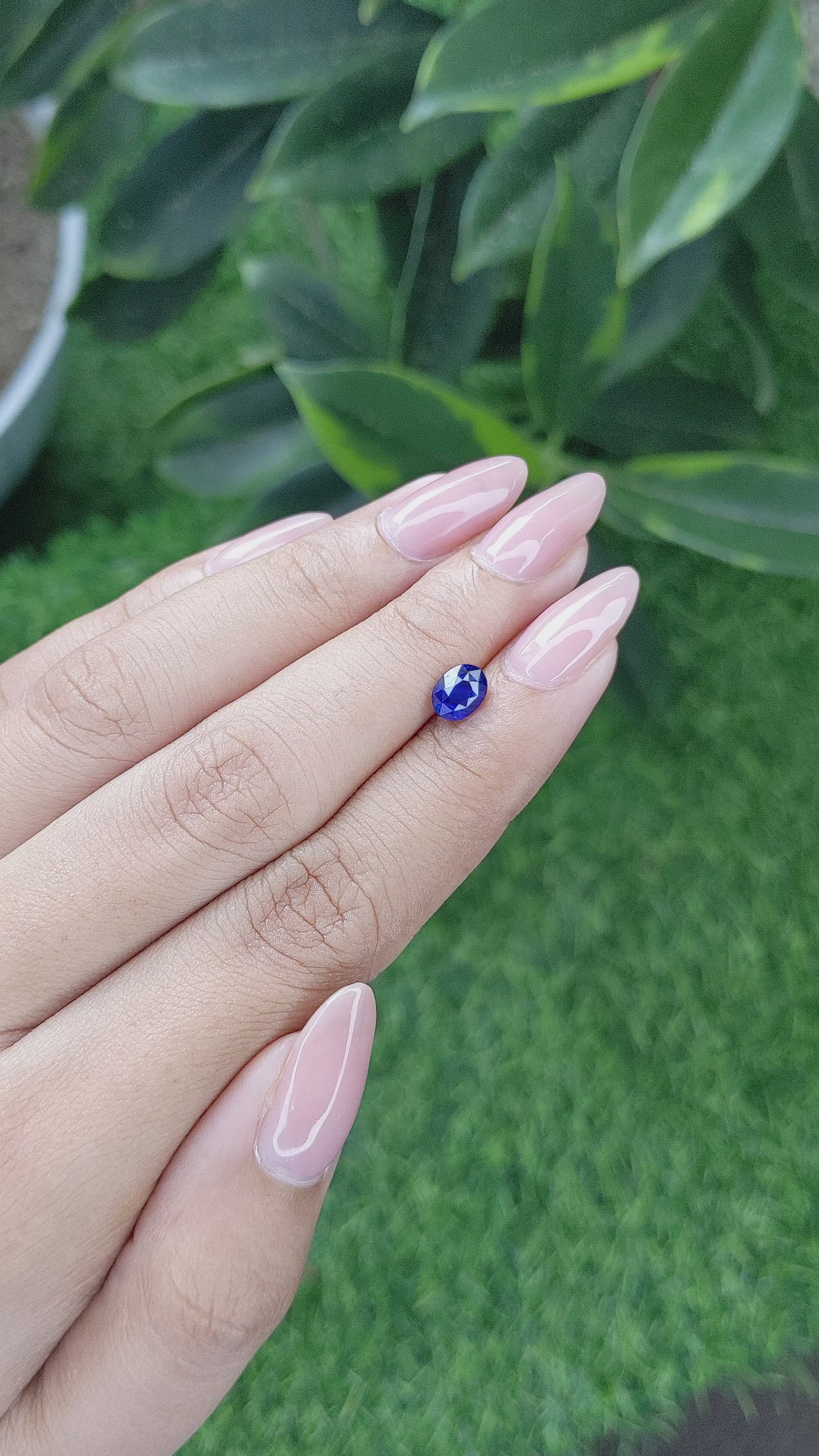 1.01 Ct. Blue Sapphire from Tanzania Size Video