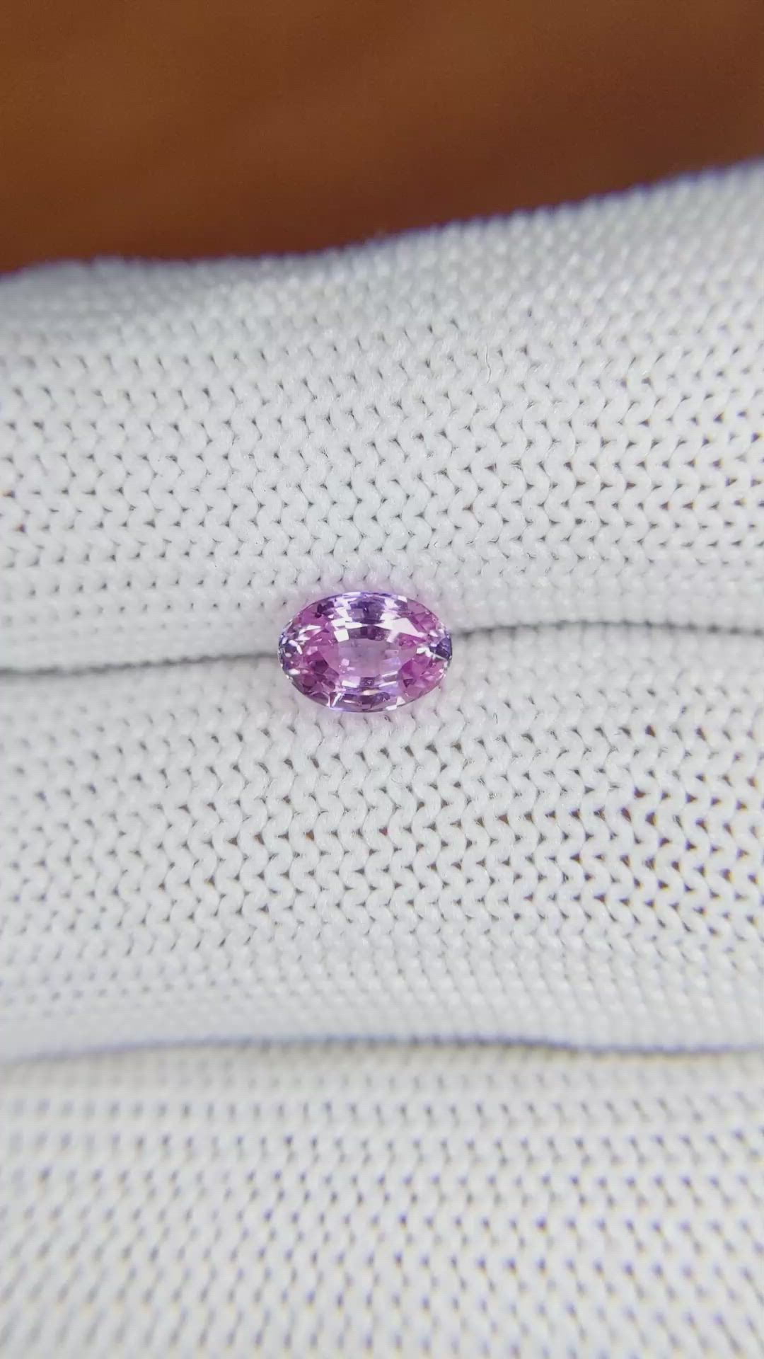 1.09 Ct. Pinkish Purple Sapphire from Ceylon (Sri Lanka) Size Video