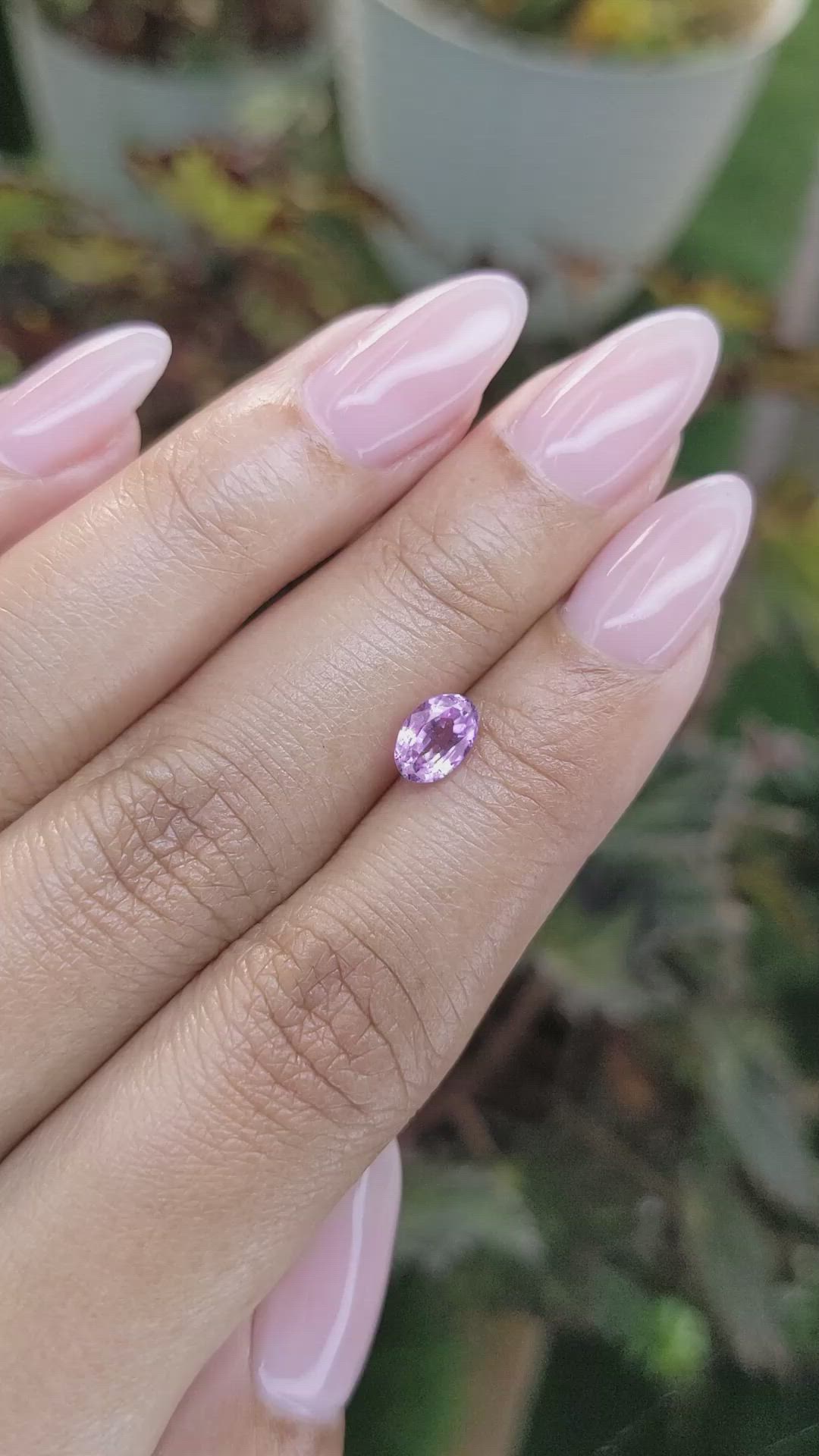 1.09 Ct. Pinkish Purple Sapphire from Ceylon (Sri Lanka) Size Video