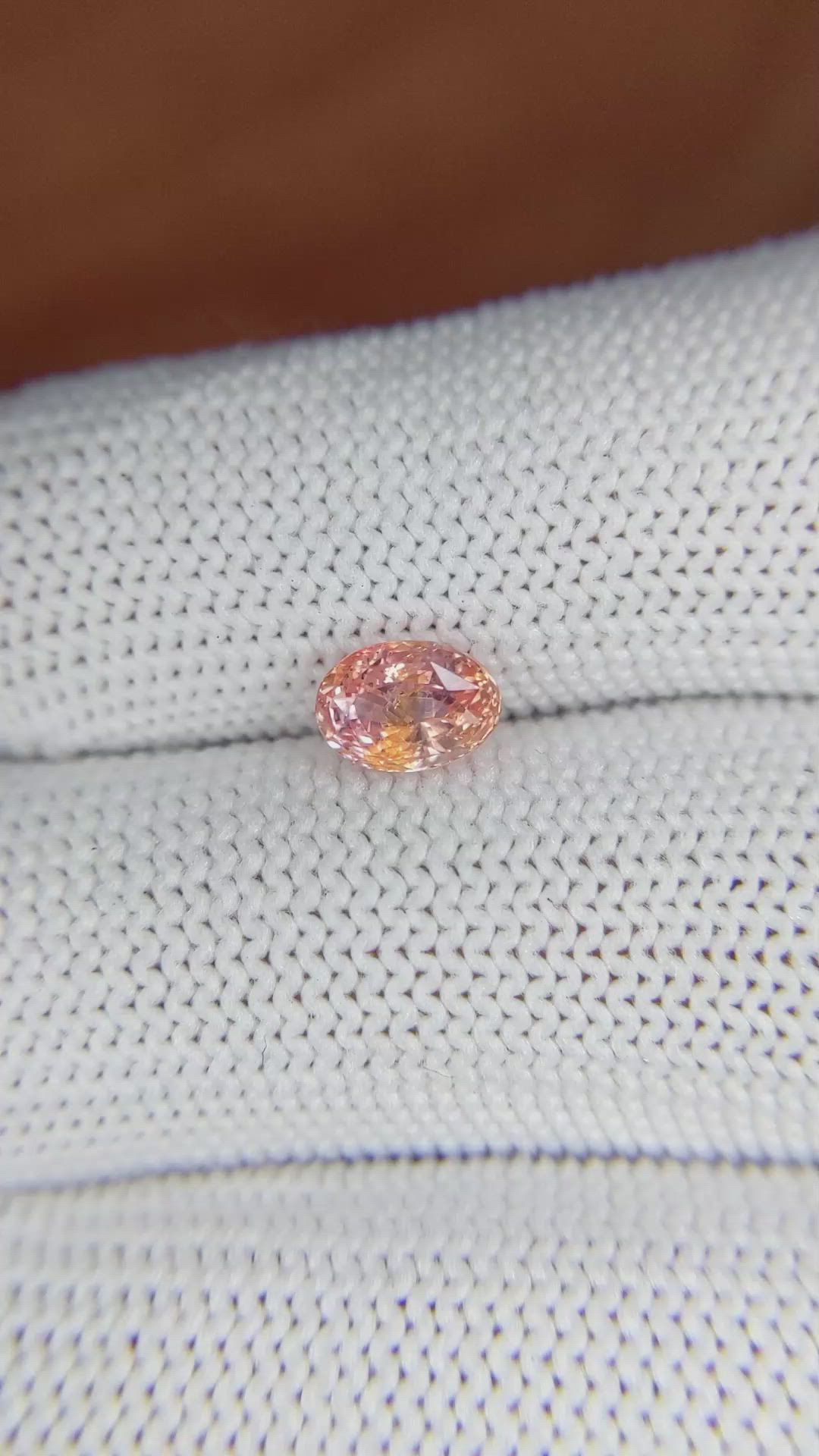 1.20 Ct. Padparadscha Sapphire from Ceylon (Sri Lanka) Size Video