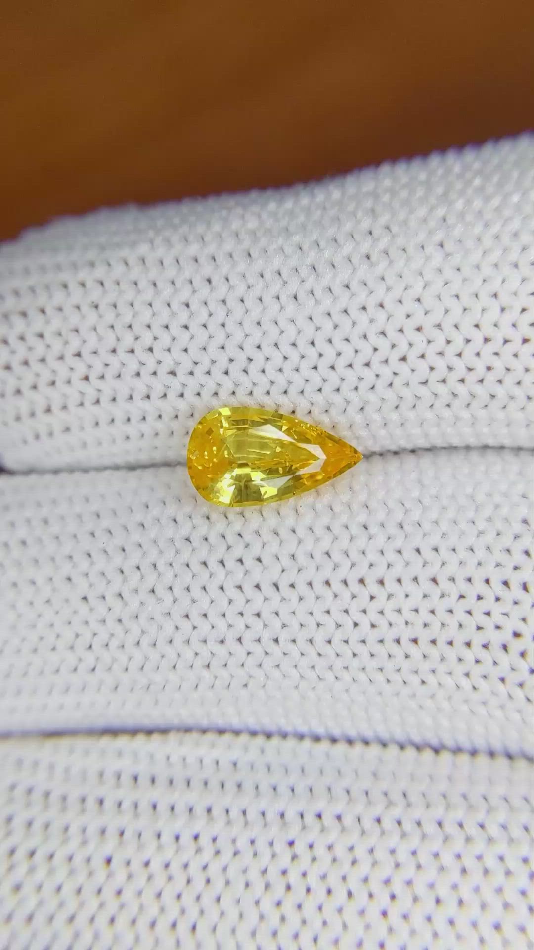 1.38 Ct. Yellow Sapphire from Ceylon (Sri Lanka) Size Video