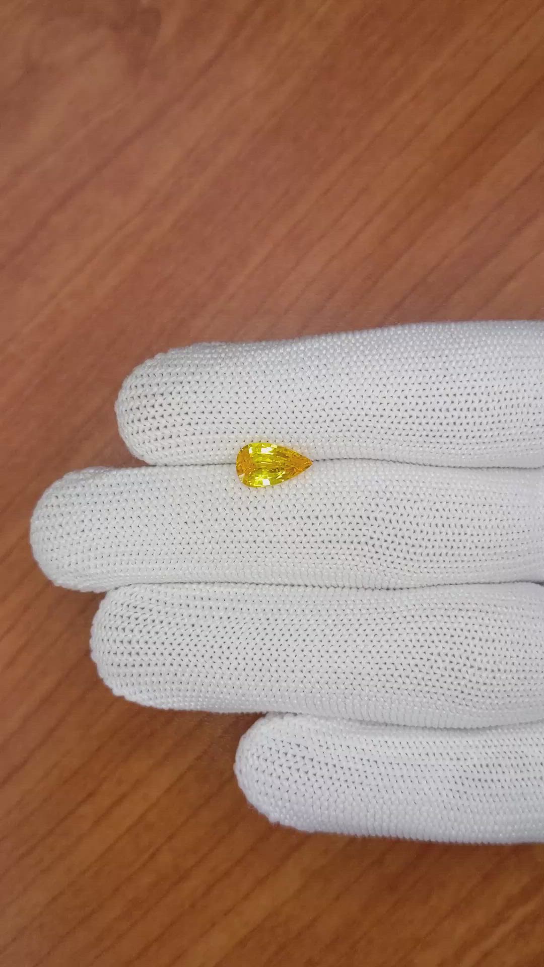 1.38 Ct. Yellow Sapphire from Ceylon (Sri Lanka) Size Video