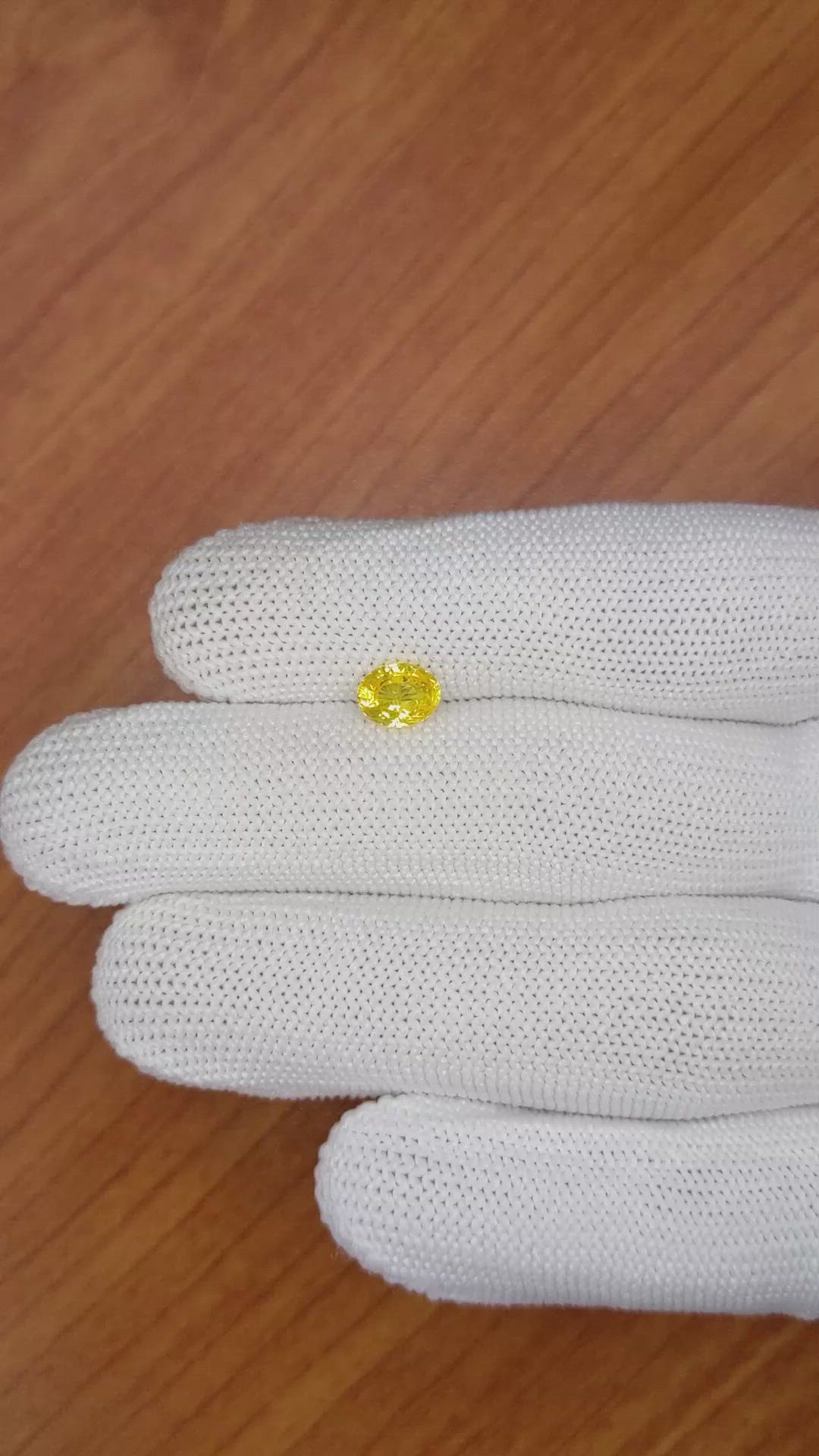 1.07 Ct. Yellow Sapphire from Ceylon (Sri Lanka) Size Video