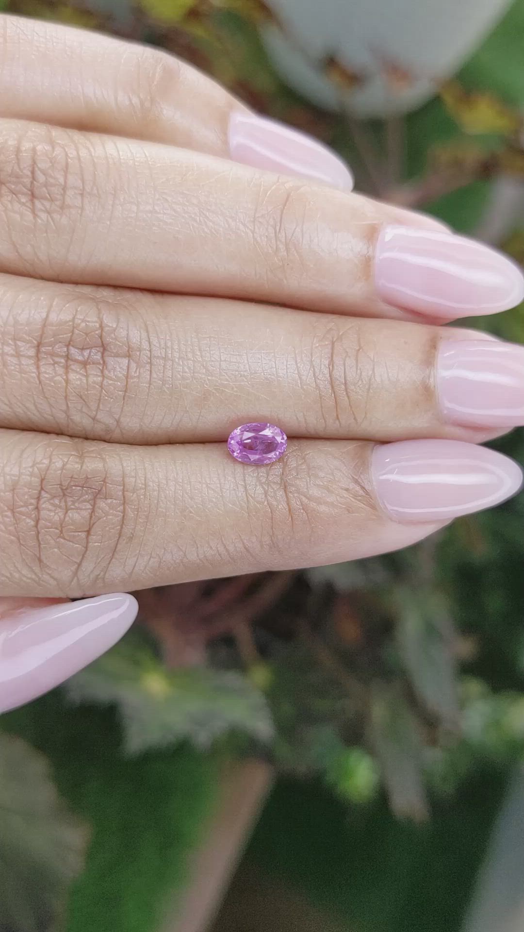 0.76 Ct. Pinkish Purple Sapphire from Ceylon (Sri Lanka) Size Video