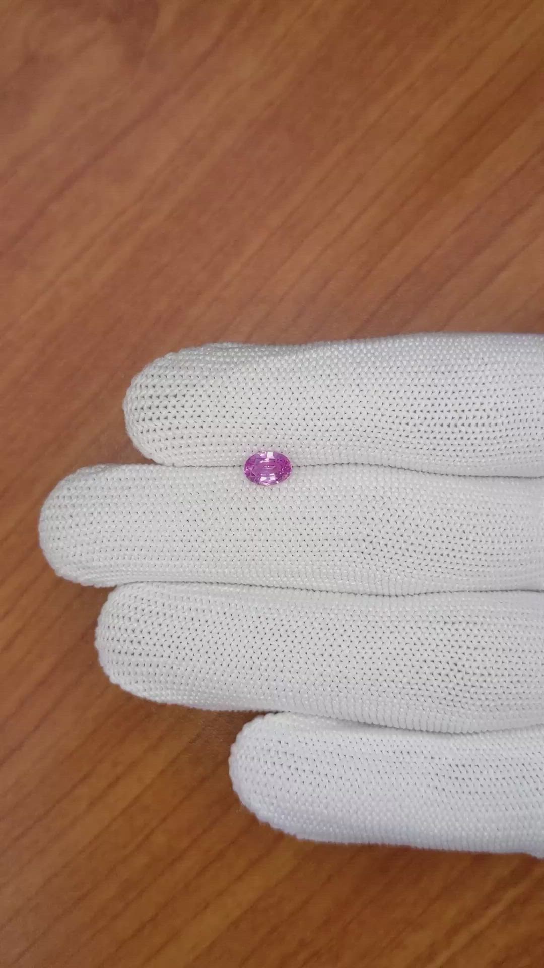 0.76 Ct. Pinkish Purple Sapphire from Ceylon (Sri Lanka) Size Video