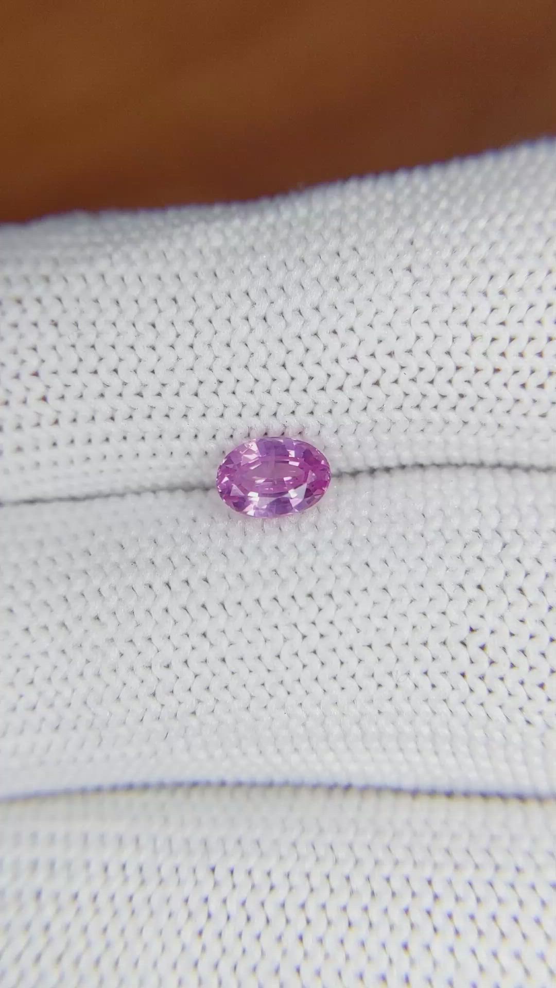 0.76 Ct. Pinkish Purple Sapphire from Ceylon (Sri Lanka) Size Video
