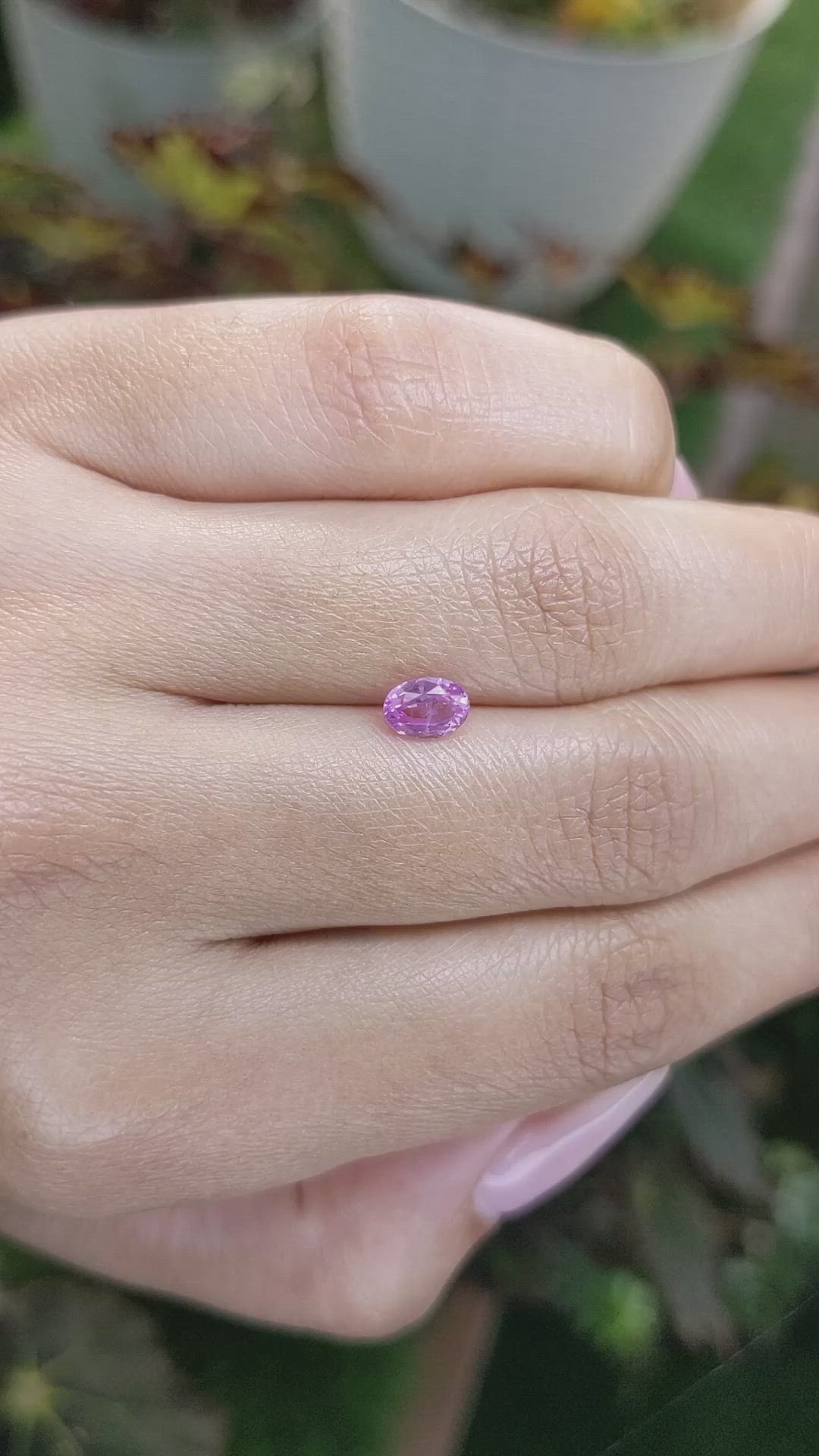 0.76 Ct. Pinkish Purple Sapphire from Ceylon (Sri Lanka) Size Video