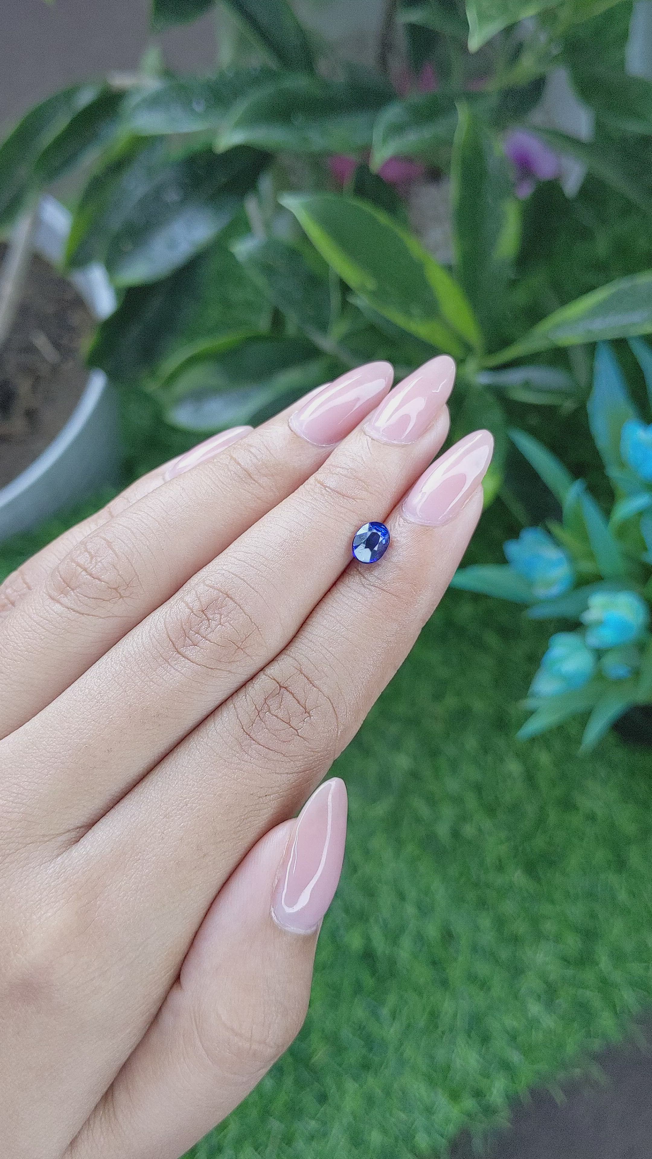 1.06 Ct. Blue Sapphire from Madagascar Size Video