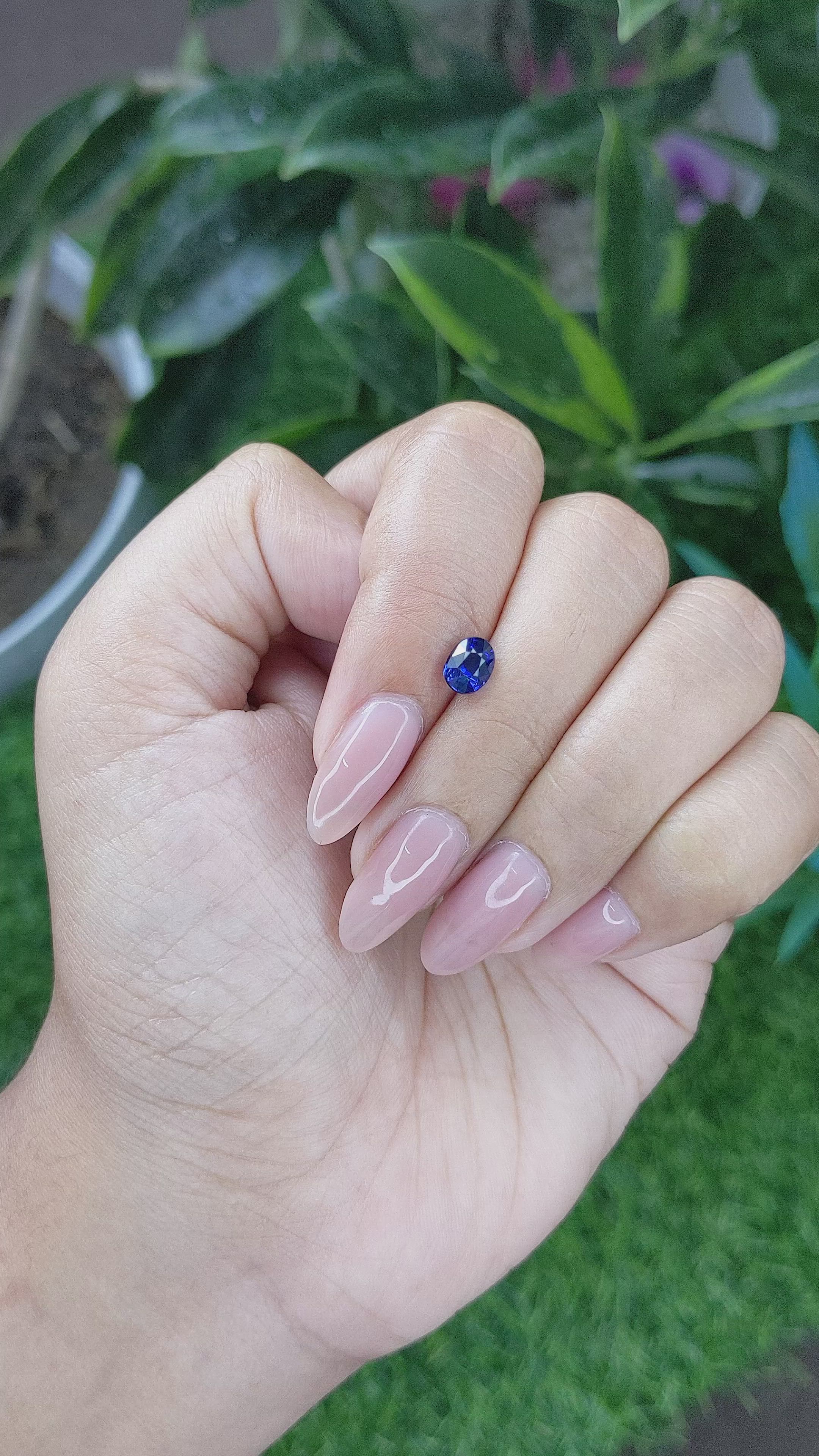 1.06 Ct. Blue Sapphire from Madagascar Size Video