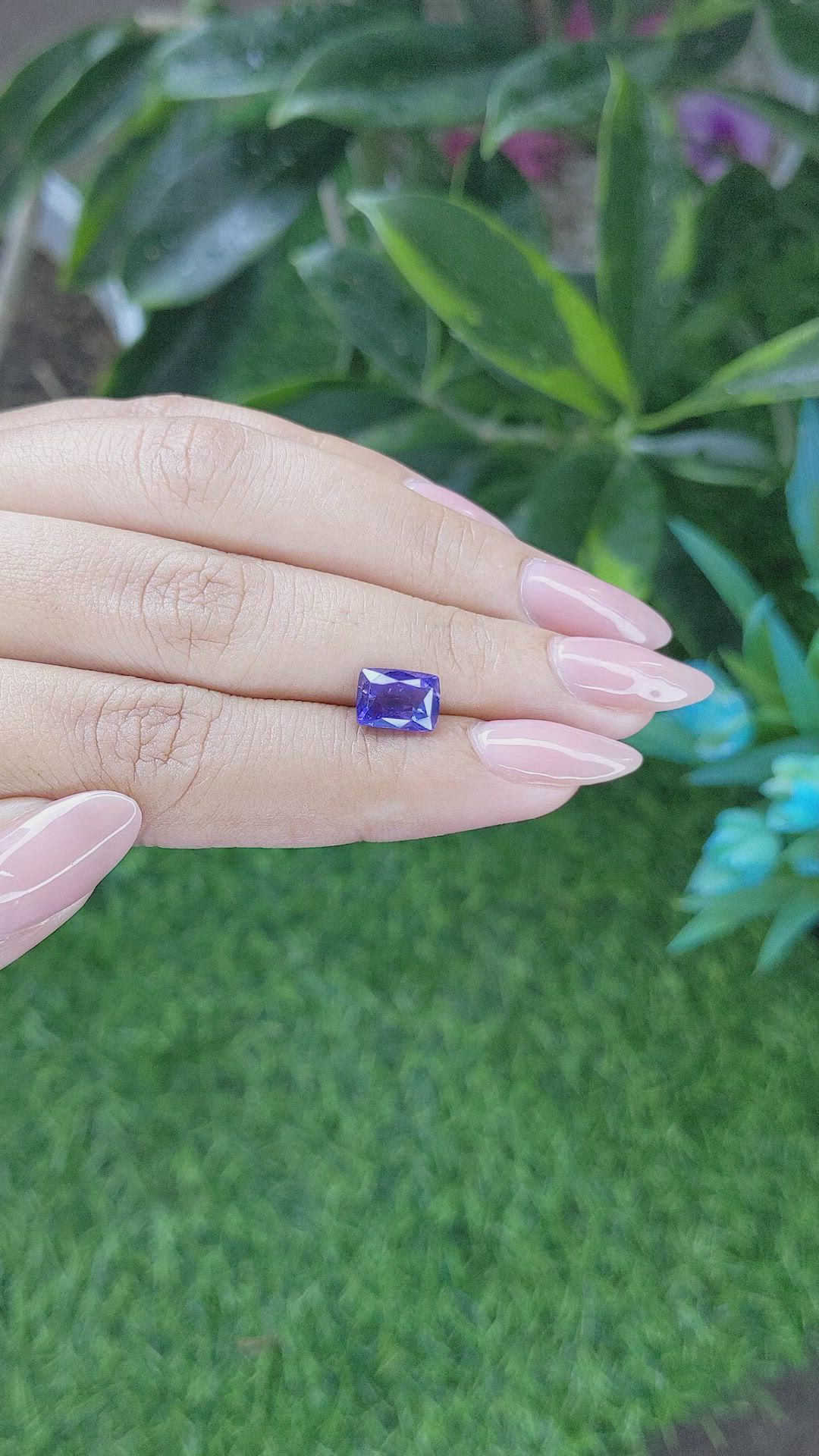 2.55 Ct. Purplish Blue Sapphire from Ceylon (Sri Lanka) Size Video