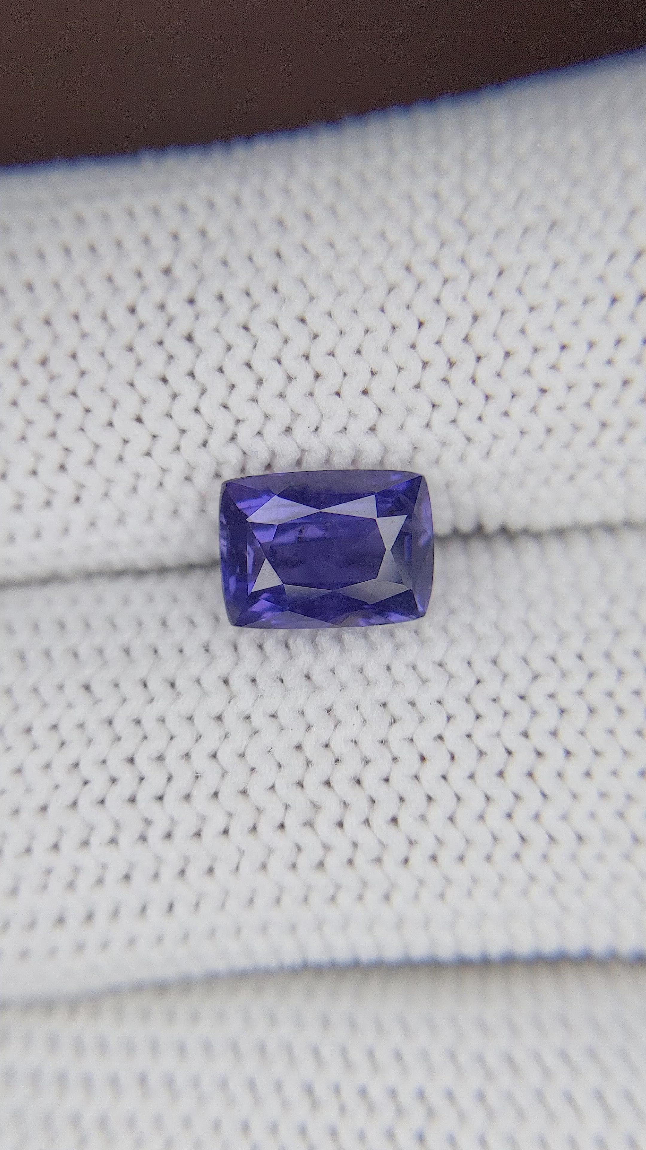 2.55 Ct. Purplish Blue Sapphire from Ceylon (Sri Lanka) Size Video