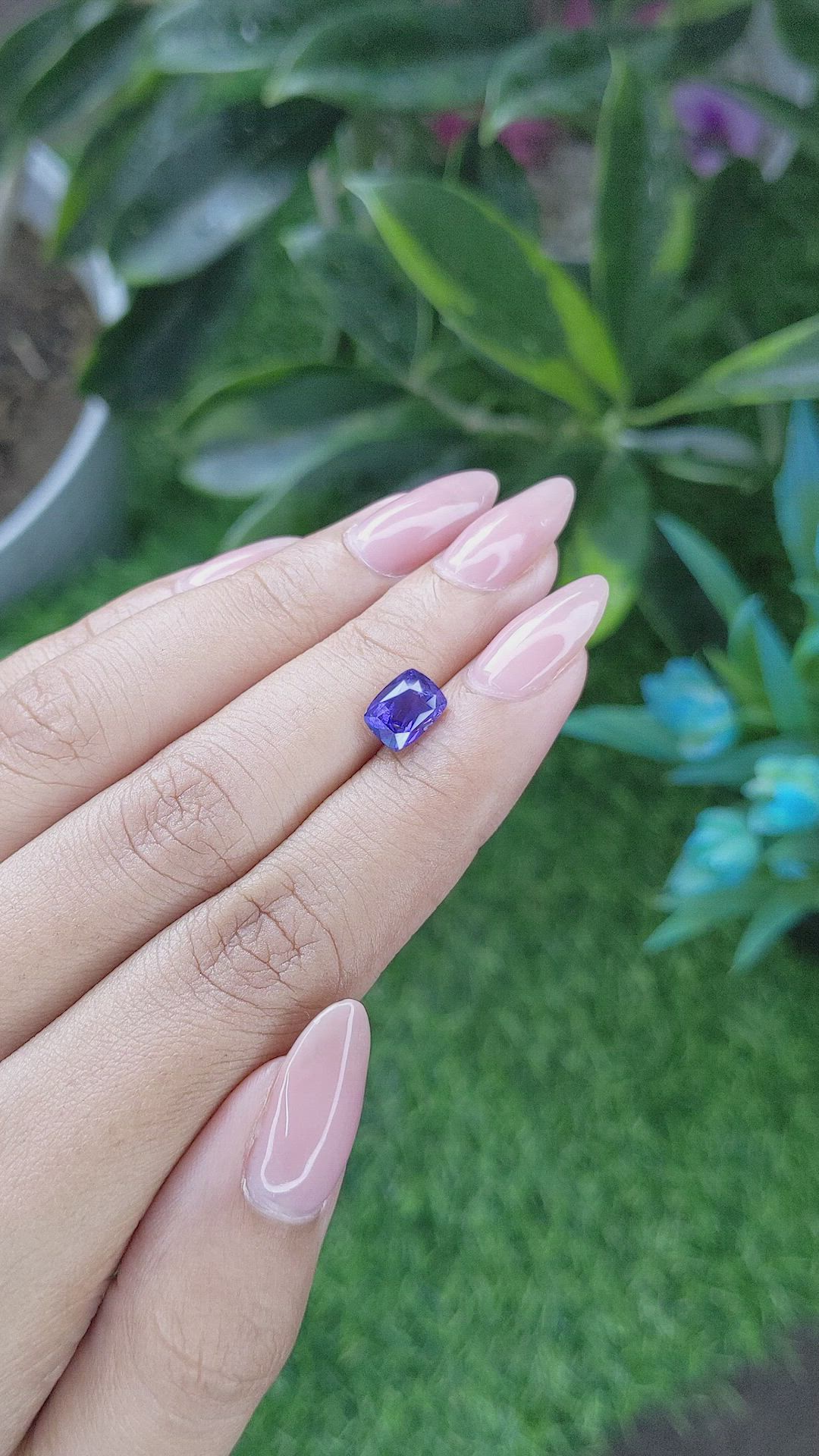 2.02 Ct. Purplish Blue Sapphire from Ceylon (Sri Lanka) Size Video