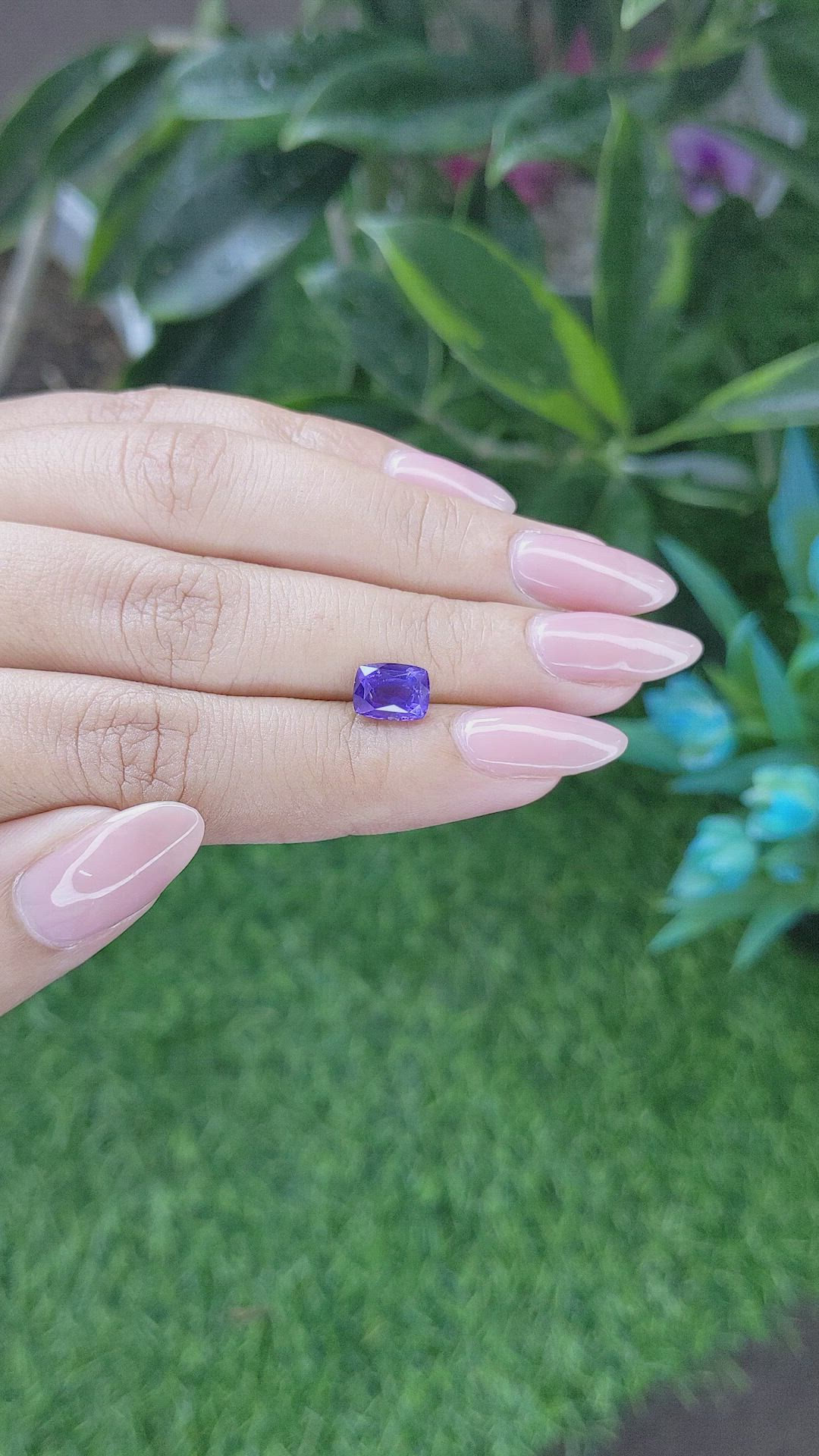 2.02 Ct. Purplish Blue Sapphire from Ceylon (Sri Lanka) Size Video