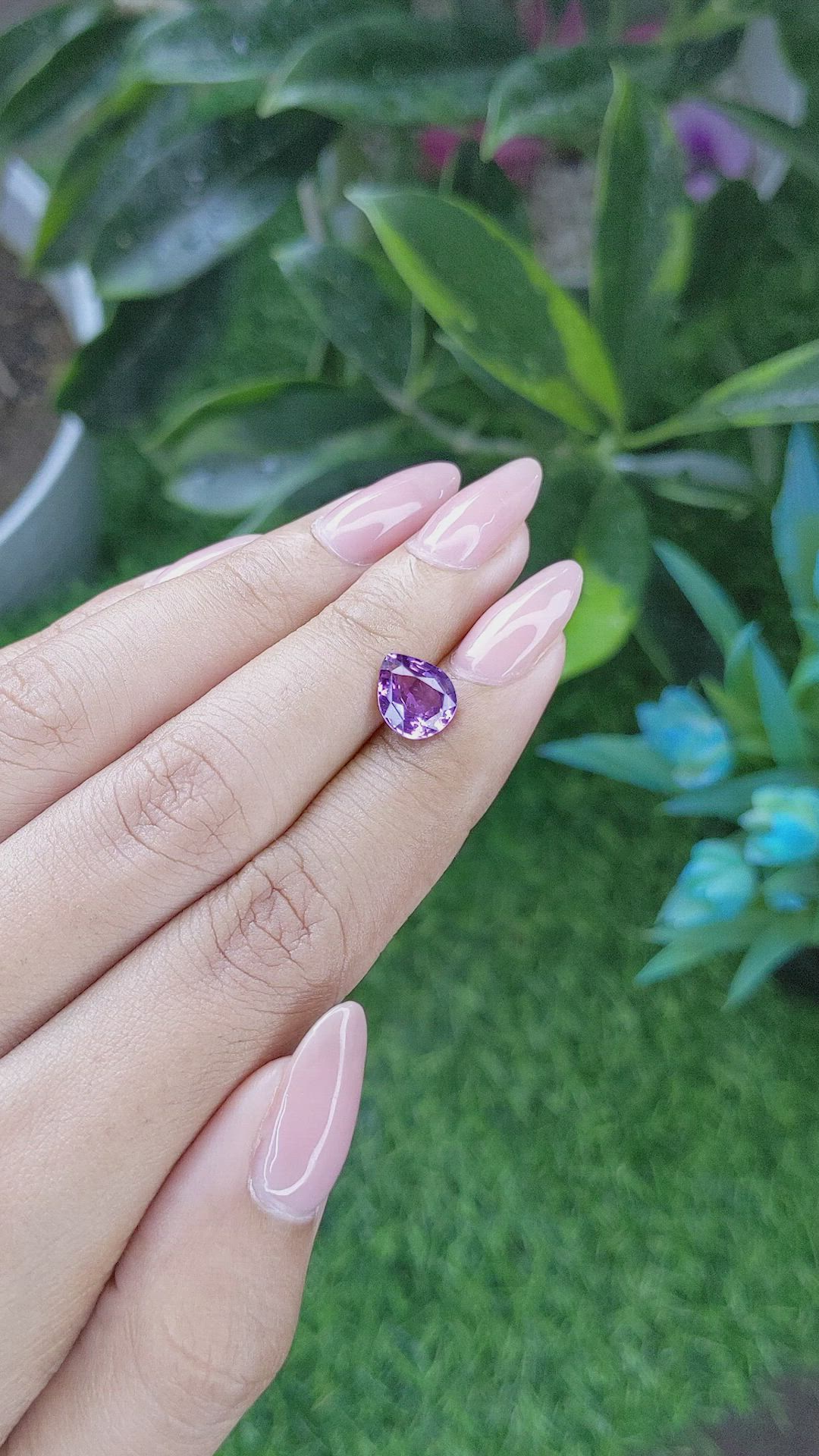 2.17 Ct. Violet Sapphire from Tanzania Size Video
