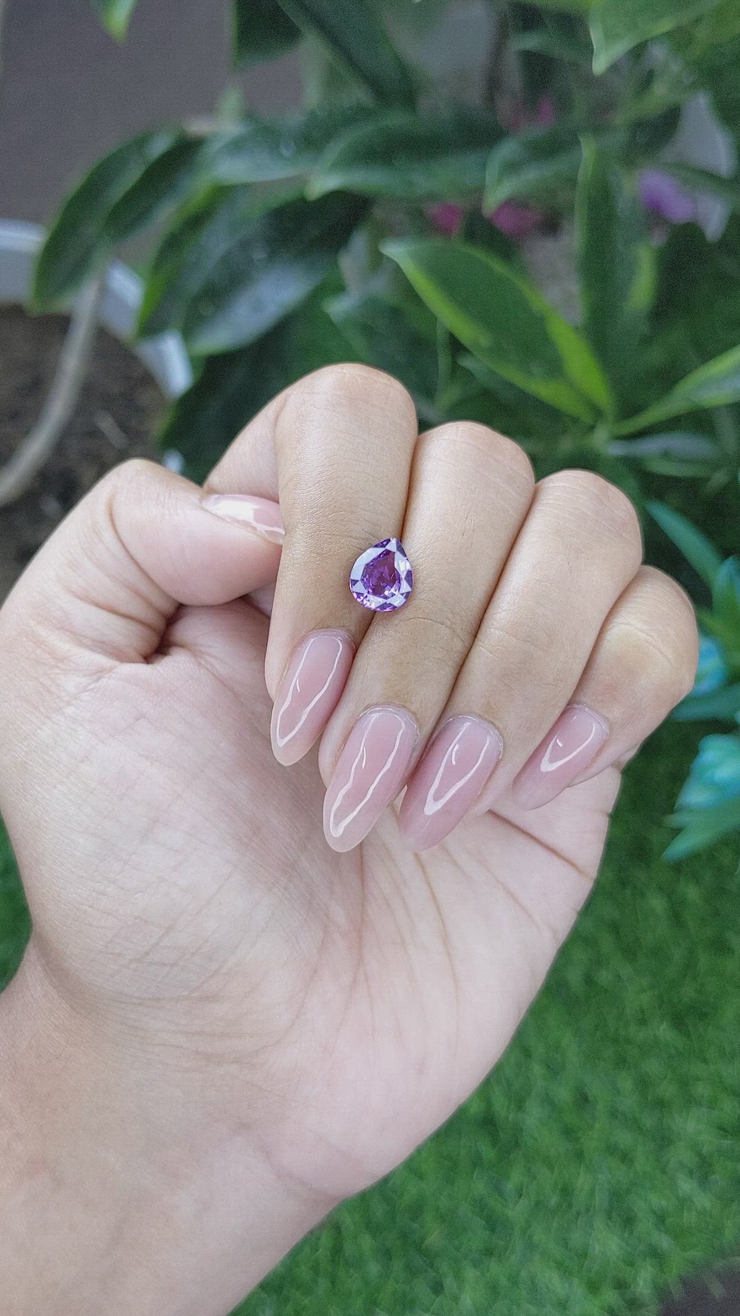 2.17 Ct. Violet Sapphire from Tanzania Size Video