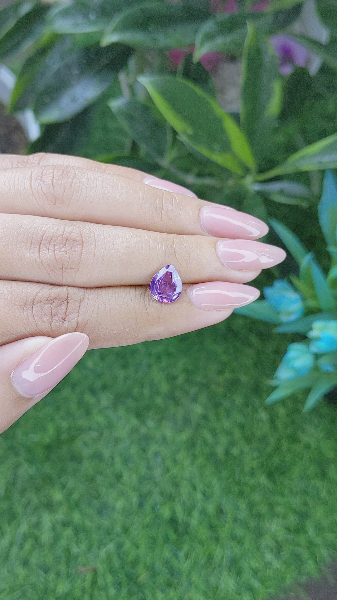 2.17 Ct. Violet Sapphire from Tanzania Size Video