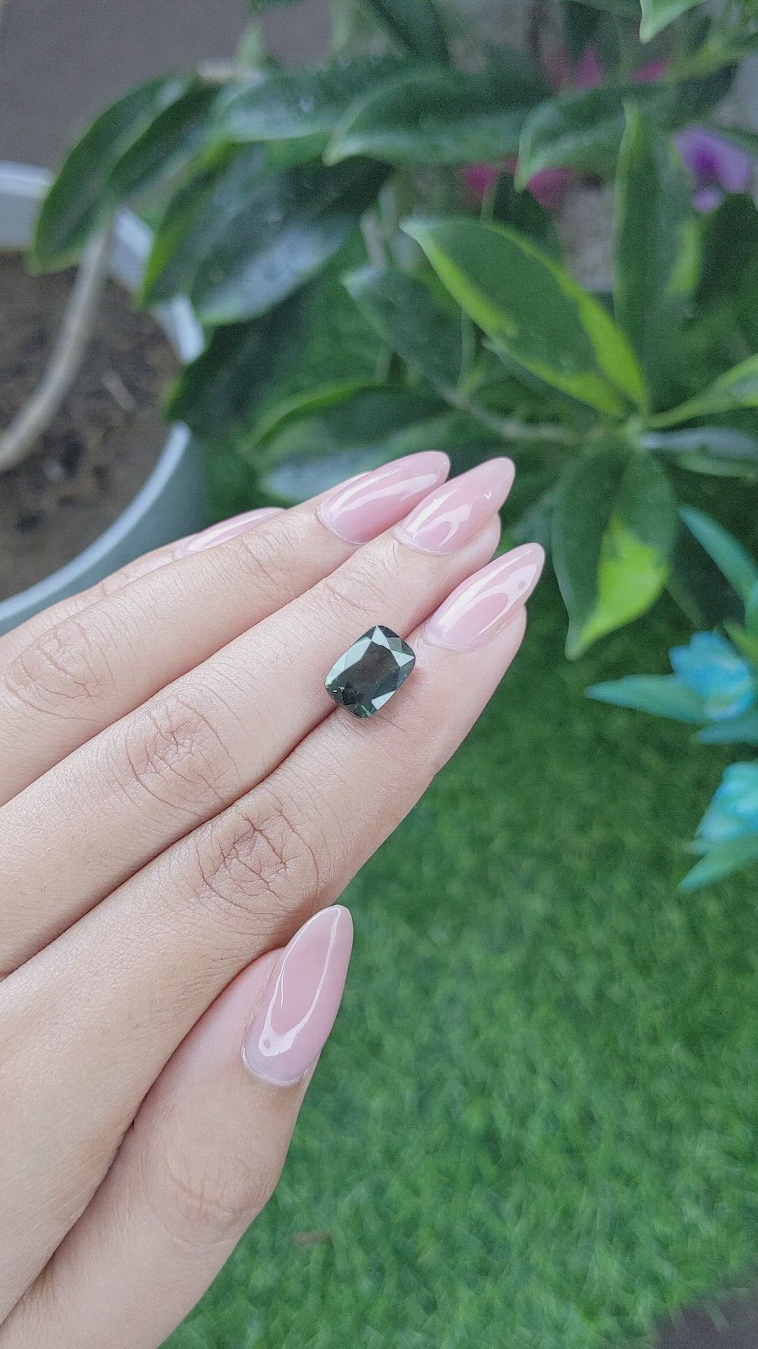 5.15 Ct. Green Sapphire from Tanzania Size Video