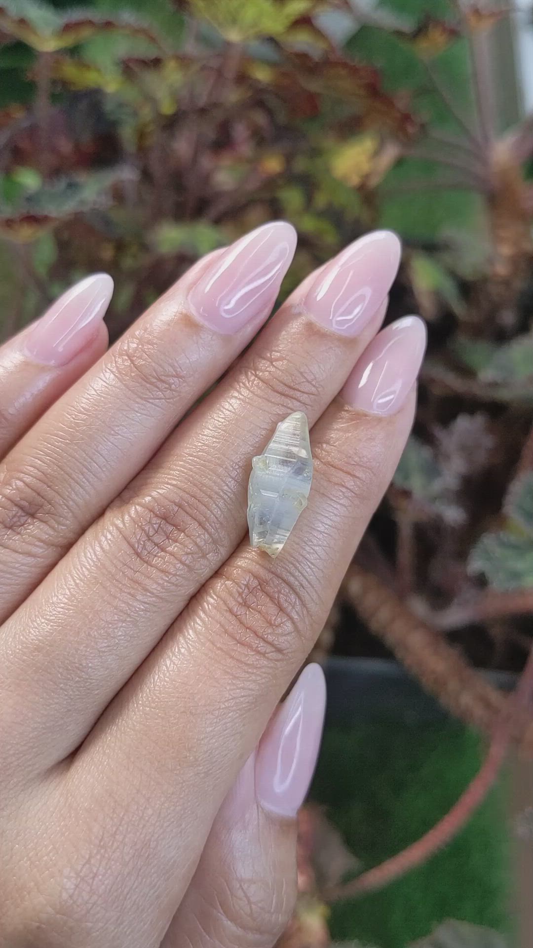 9.58 Ct. Greenish Blue Sapphire Crystal from Ceylon (Sri Lanka) Size Video