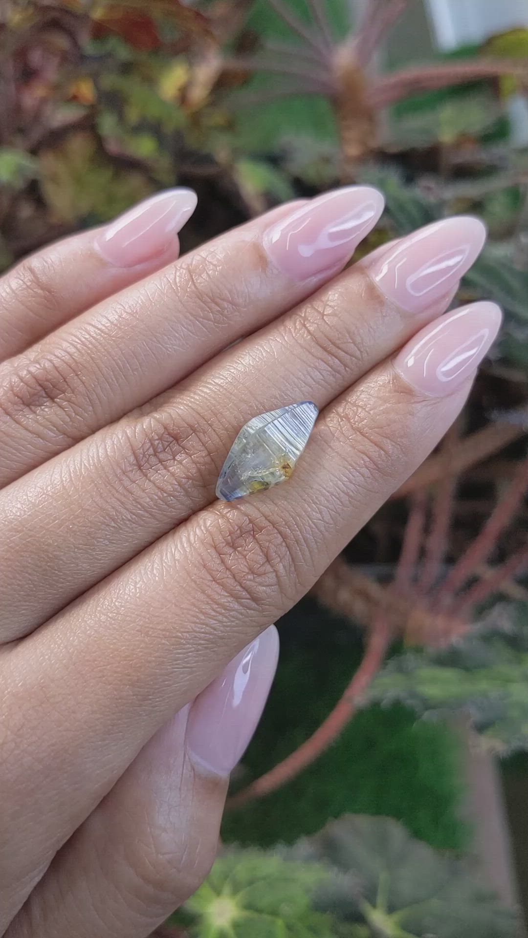 7.53 Ct. Bi Color Sapphire Crystal from Ceylon (Sri Lanka) Size Video