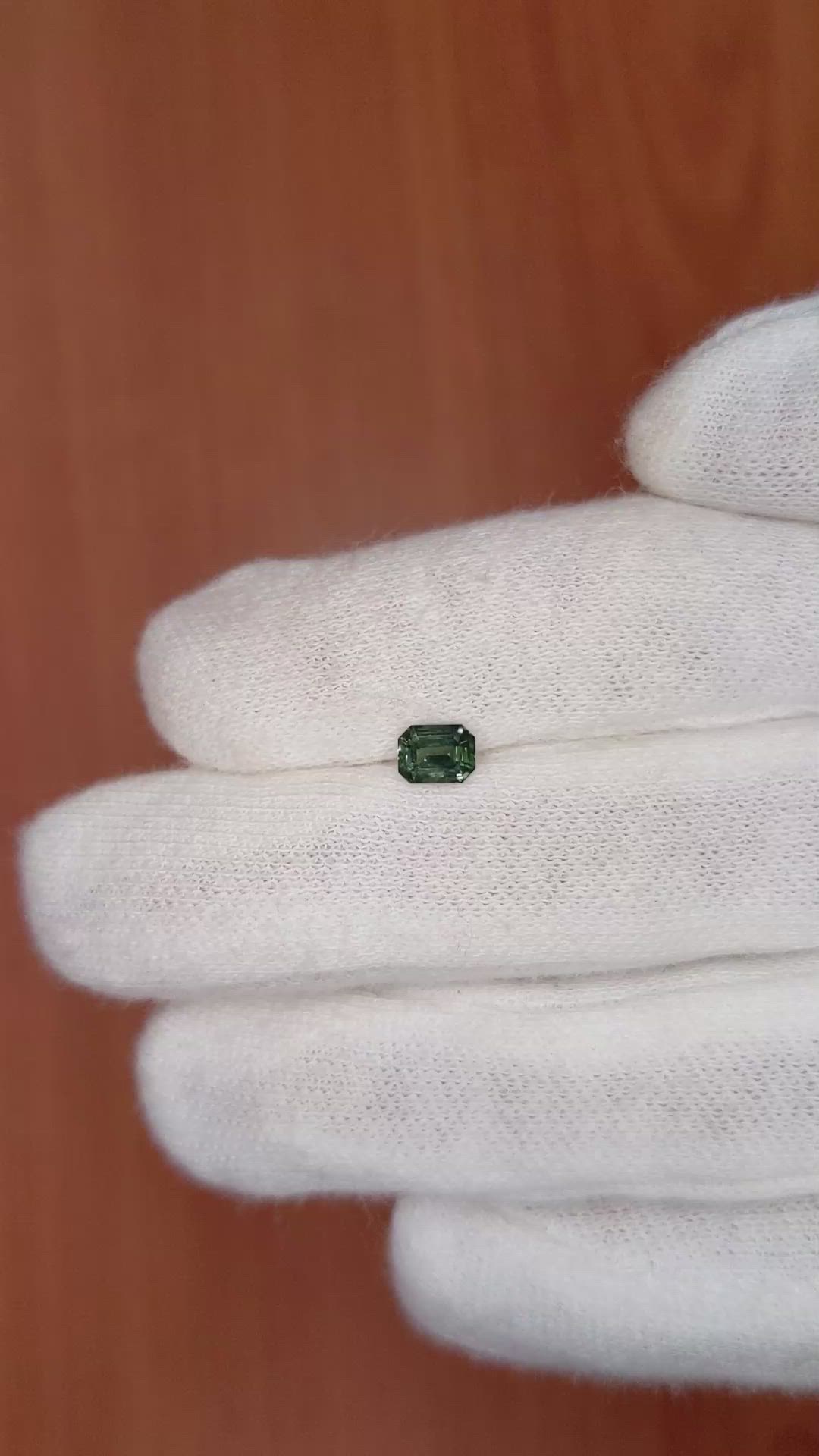 0.62 Ct. Bluish Green Sapphire from Ceylon (Sri Lanka) Size Video