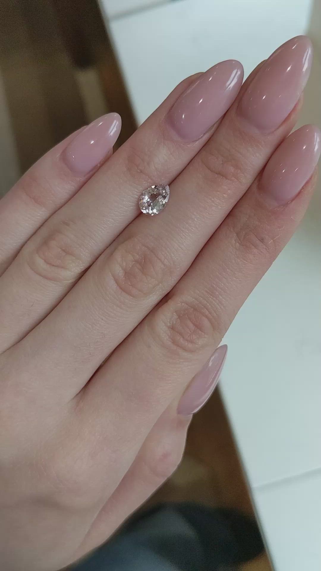 1.43 Ct. Peach Sapphire from Ceylon (Sri Lanka) Size Video