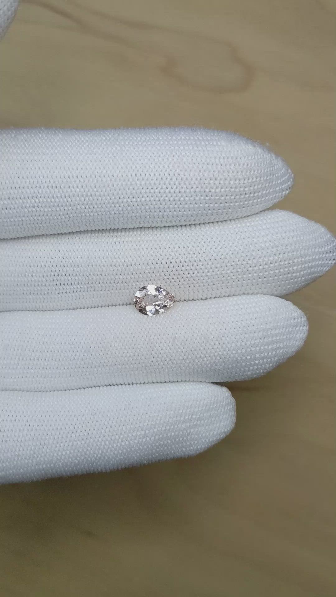 1.43 Ct. Peach Sapphire from Ceylon (Sri Lanka) Size Video