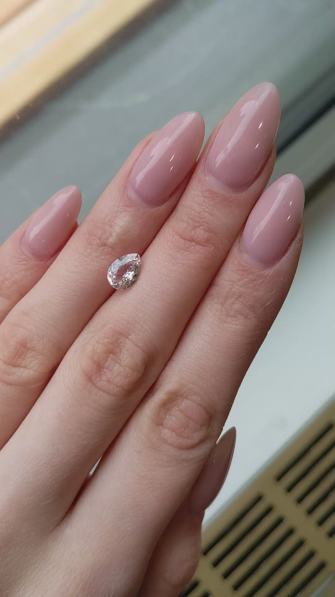 1.43 Ct. Peach Sapphire from Ceylon (Sri Lanka) Size Video