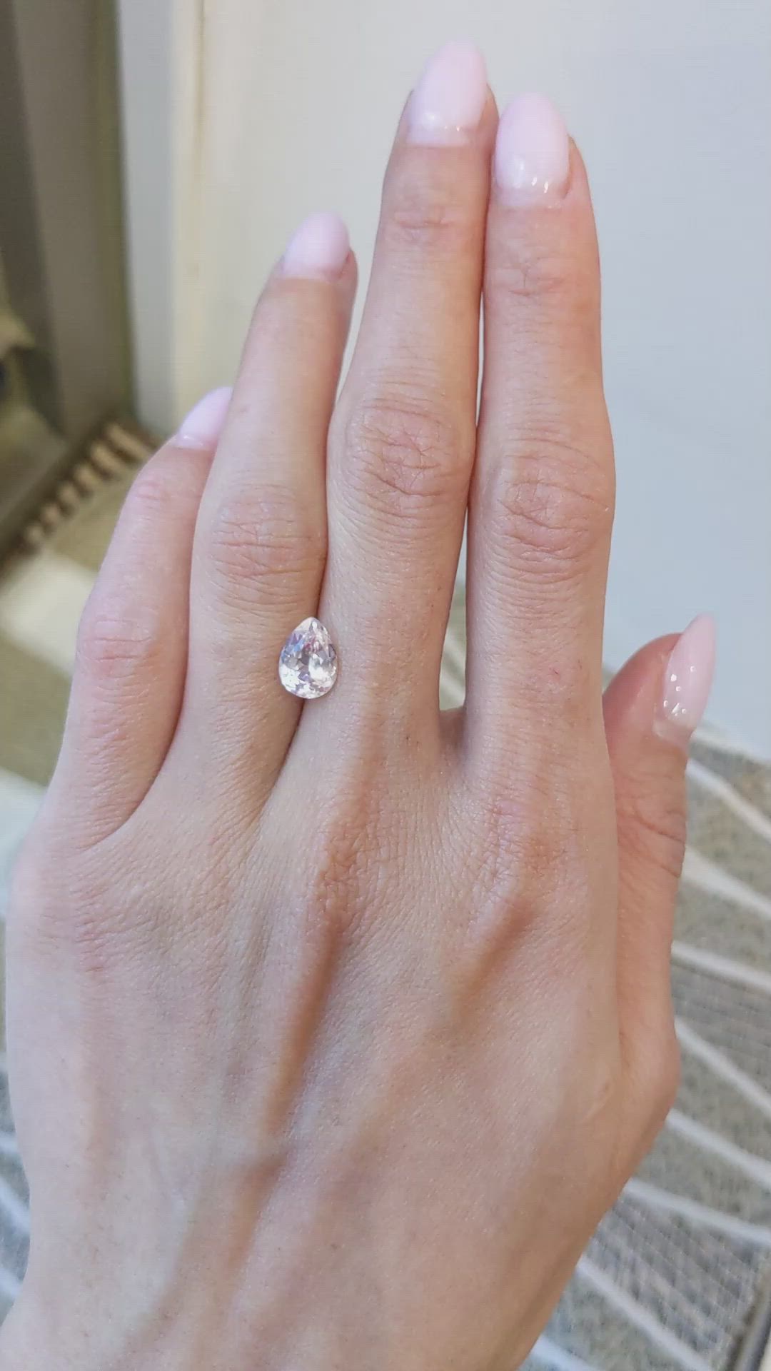 2.20 Ct. Peach Sapphire from Ceylon (Sri Lanka) Size Video