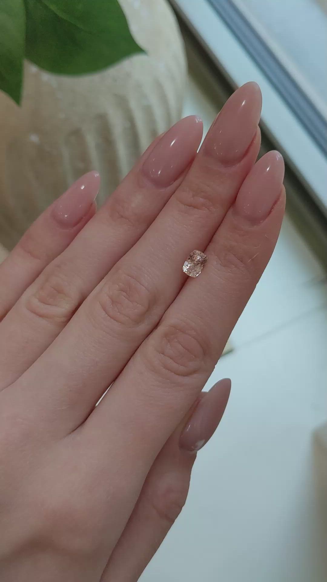 1.31 Ct. Peach Sapphire from Ceylon (Sri Lanka) Size Video