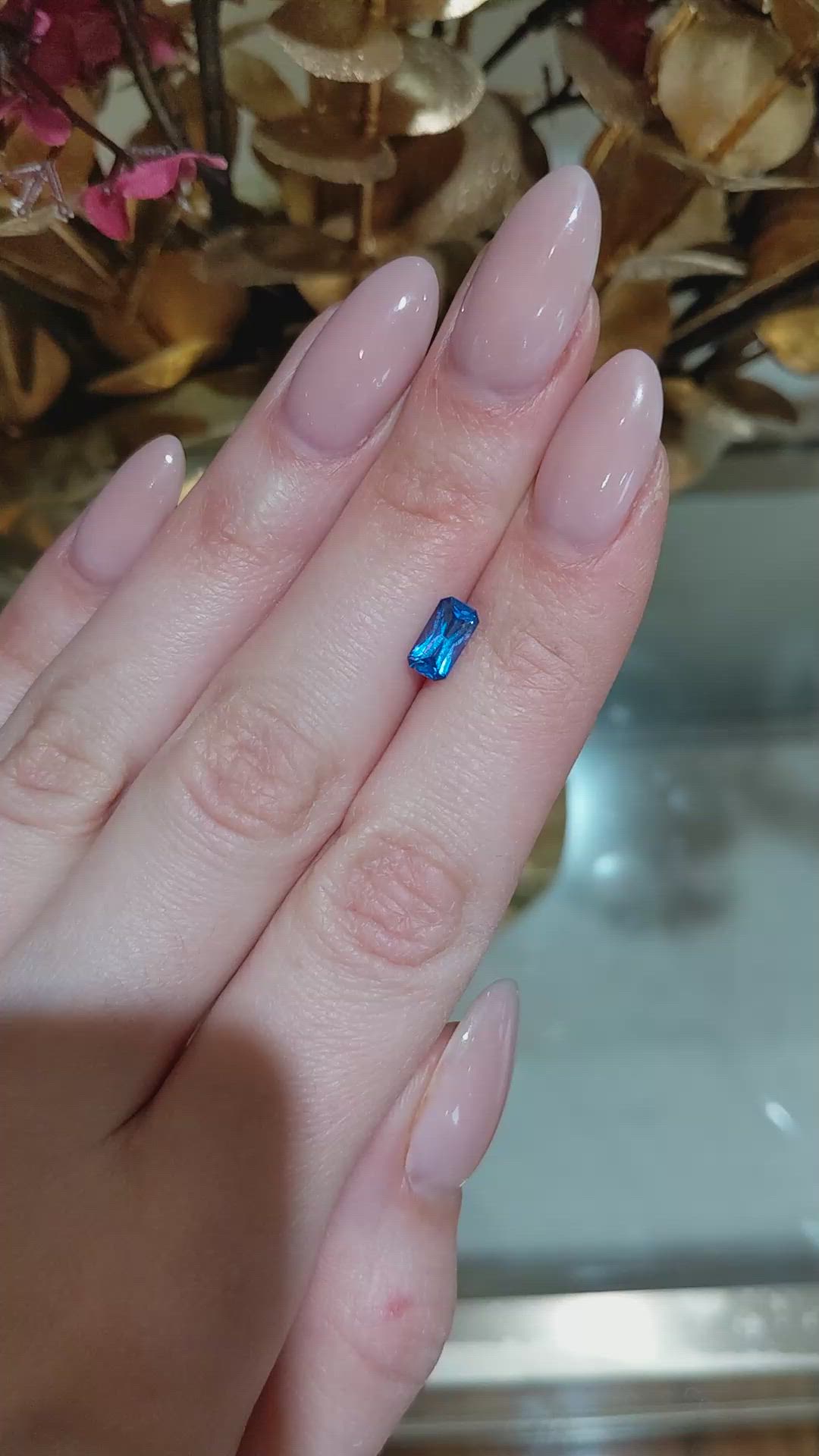 1.26 Ct. Blue Sapphire from Ceylon (Sri Lanka) Size Video