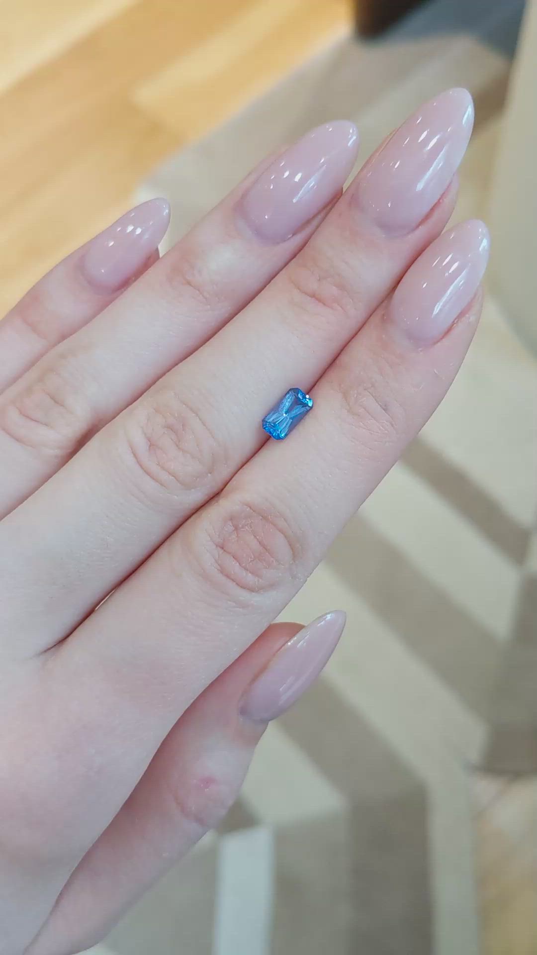 1.26 Ct. Blue Sapphire from Ceylon (Sri Lanka) Size Video