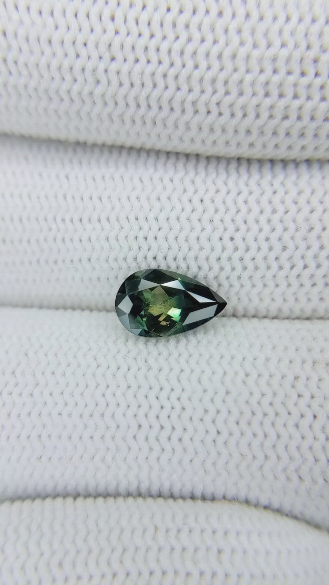 1.64 Ct. Bluish Green Sapphire from Madagascar Size Video